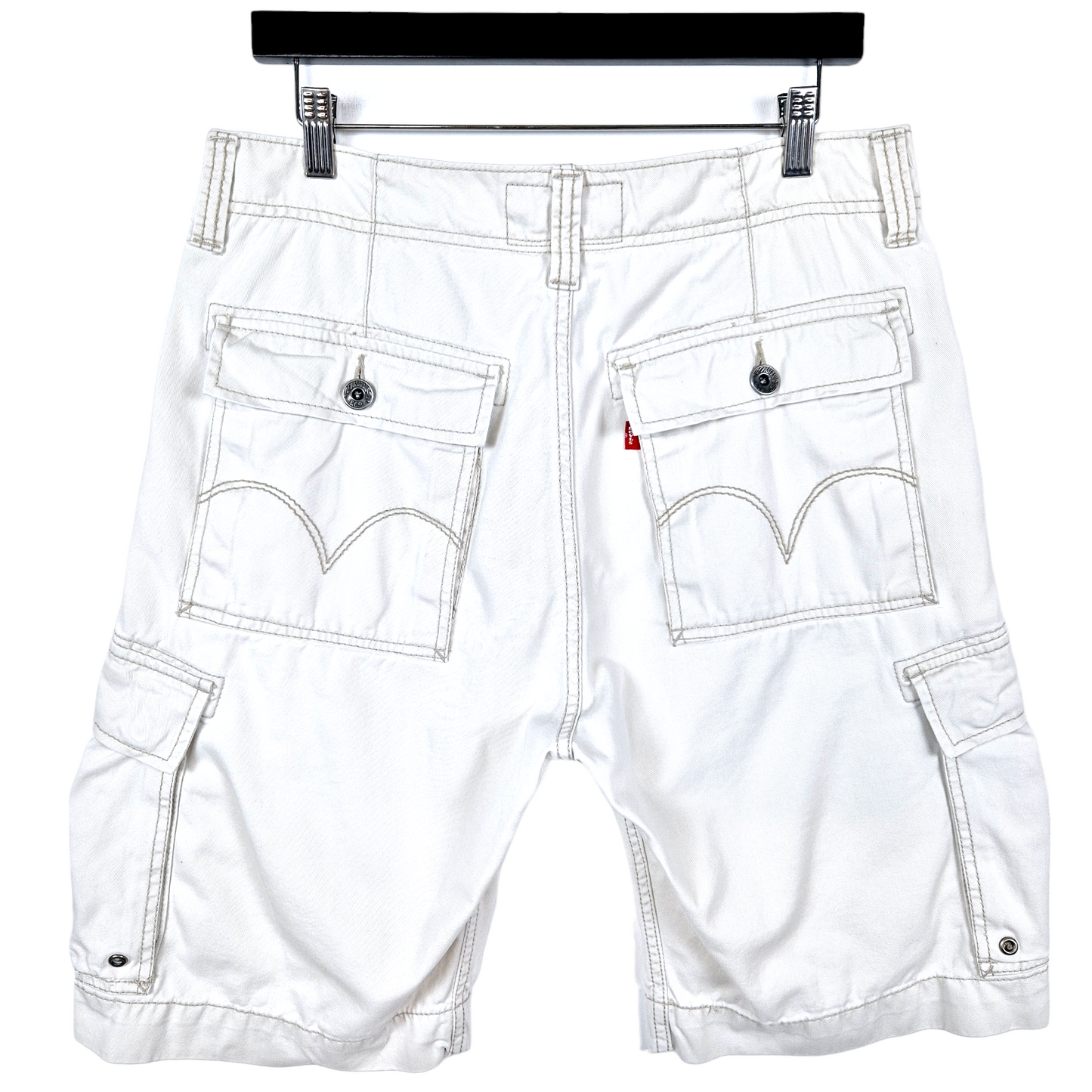 Vintage Levis 2000's Cream White Cargo Shorts W32