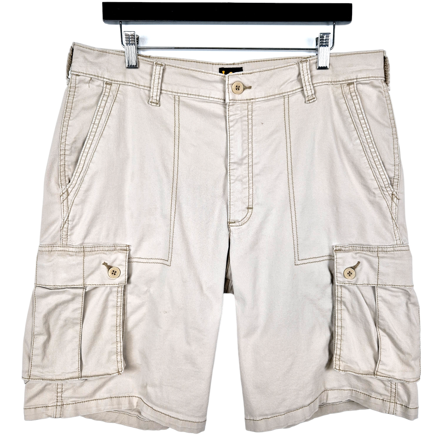 Lee Light Brown Stretch Cargo Shorts W36
