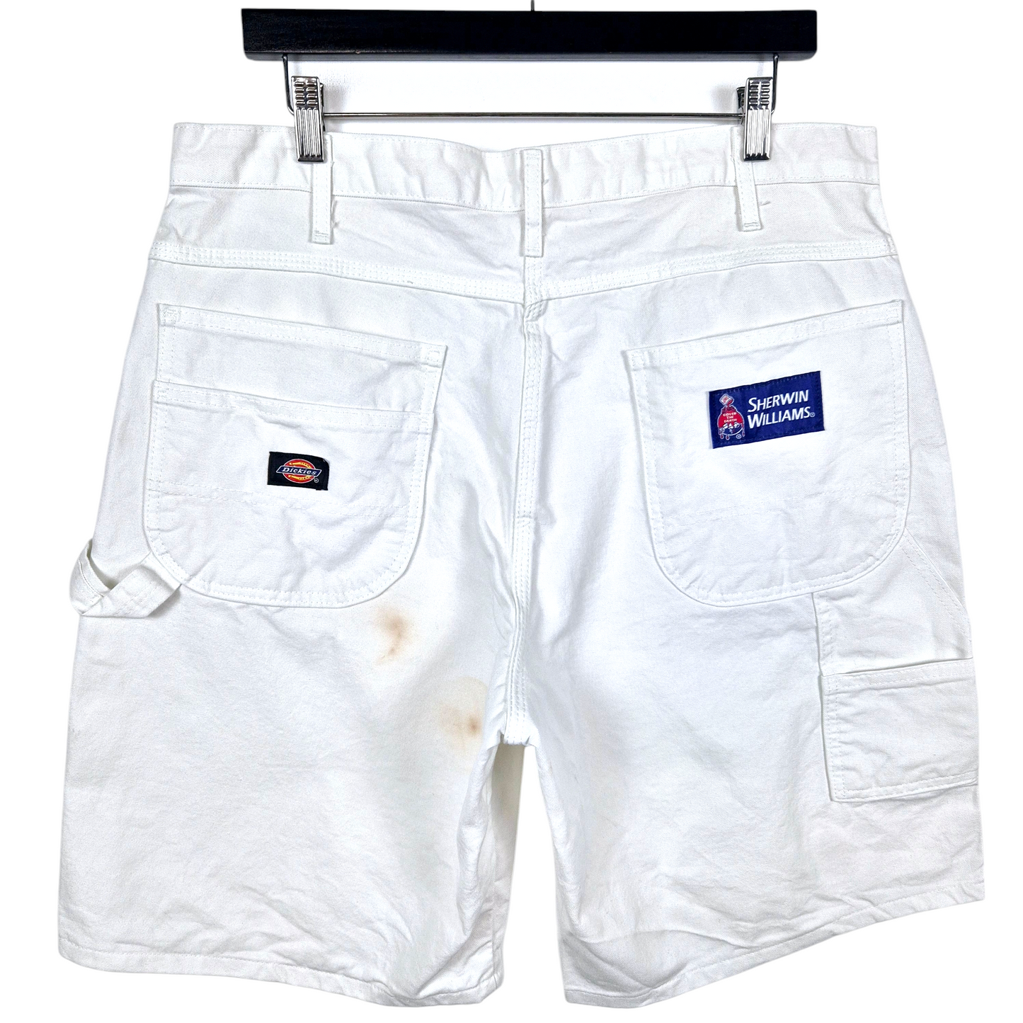 Vintage Dickies White Sherwin Williams Rigid Carpenter Denim Shorts W36