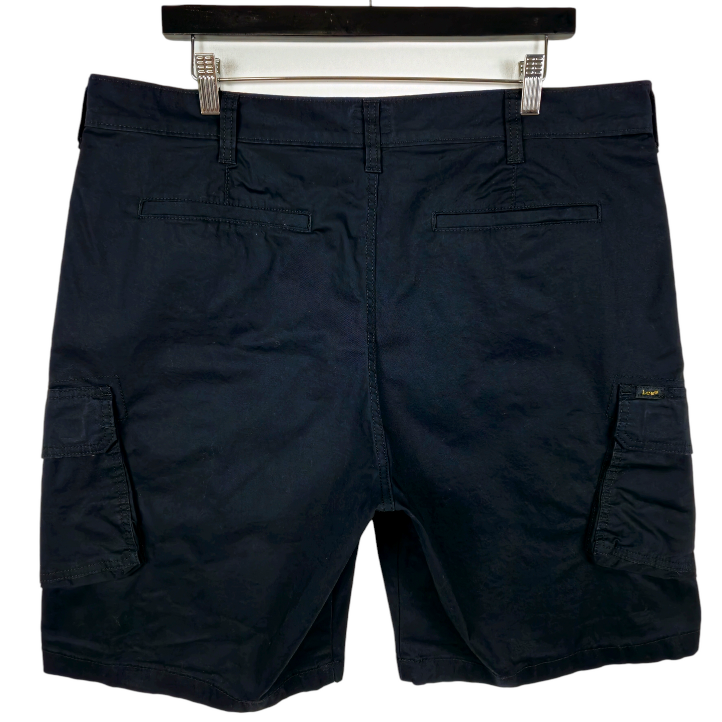Lee Black Synthetic Stretch Cargo Shorts W38
