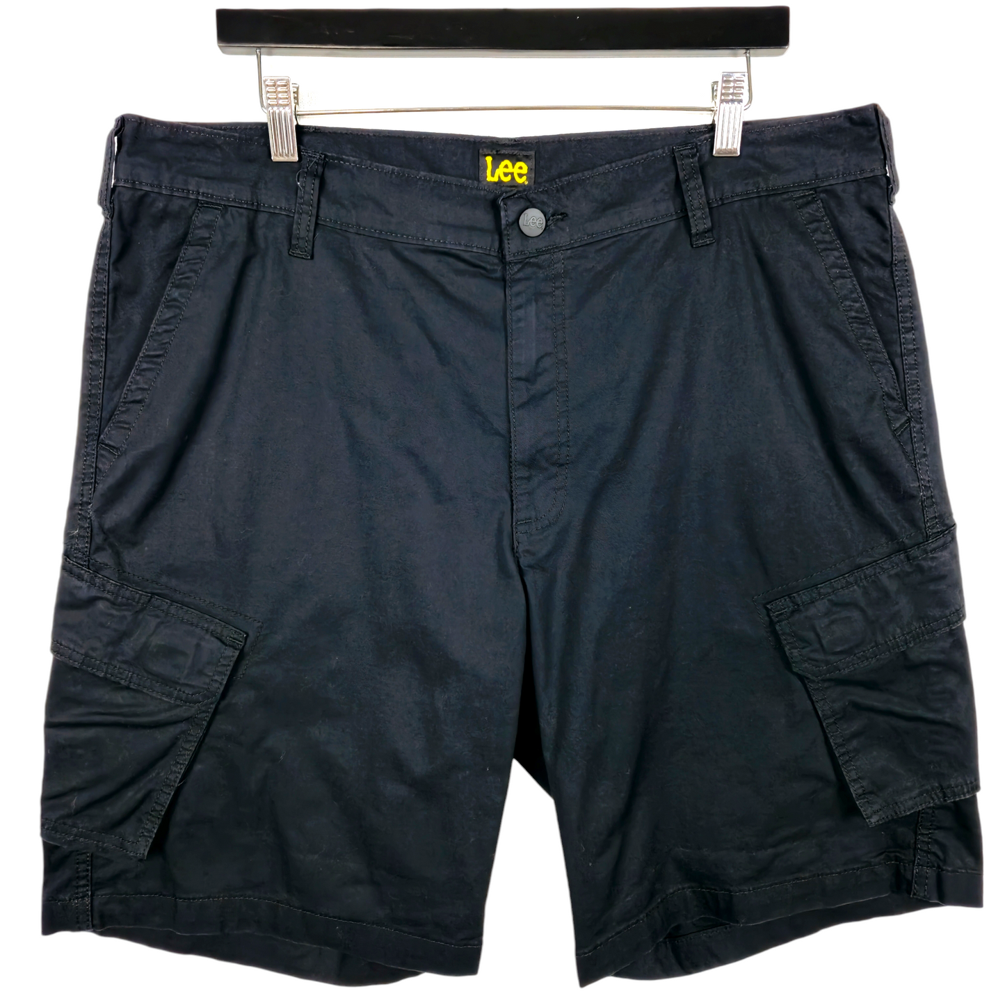 Lee Black Synthetic Stretch Cargo Shorts W38