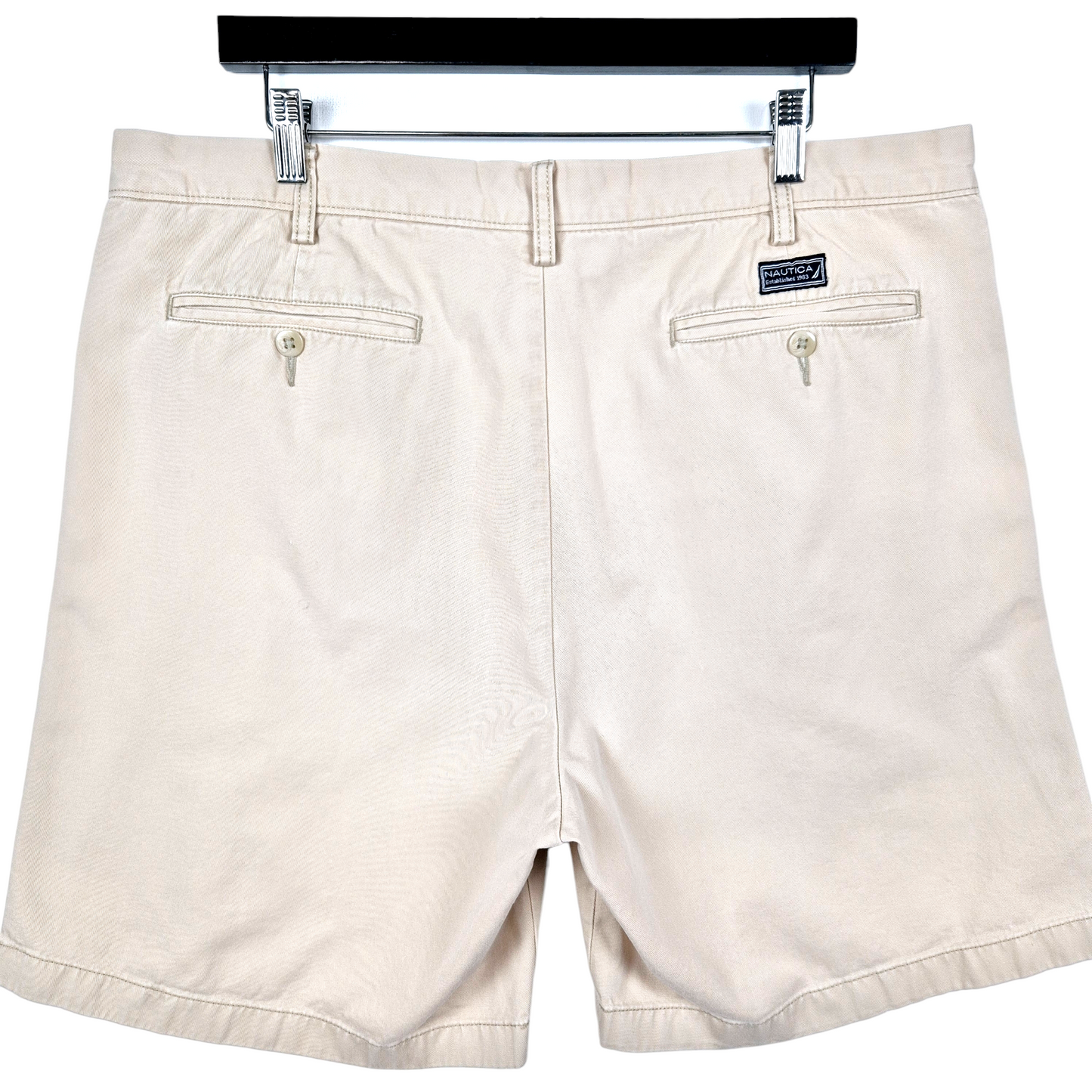 Nautica Cream Brown Chino Shorts W38