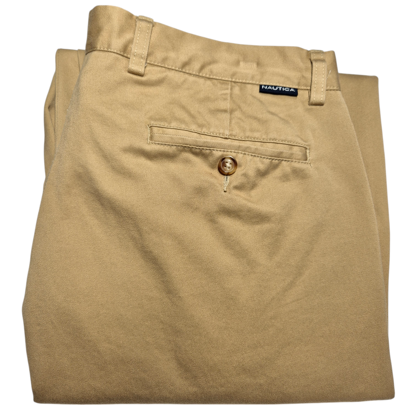 Nautica Brown Chino Pants Classic Fit Rigger Chino Pants W35