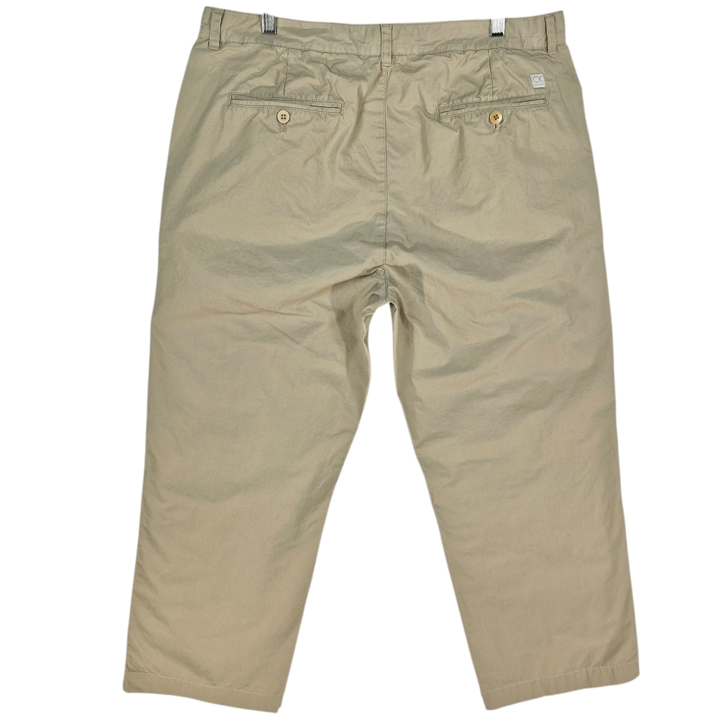 Calvin Klein Light Brown Relaxed Fit Cropped Chino Pants W35
