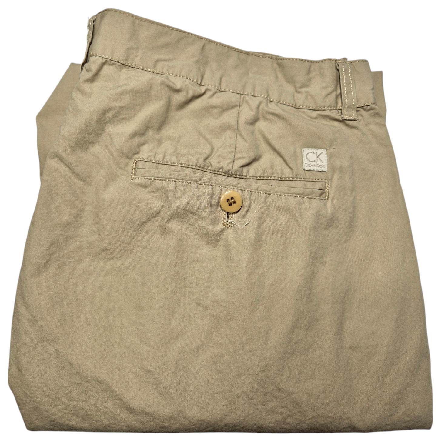Calvin Klein Light Brown Relaxed Fit Cropped Chino Pants W35