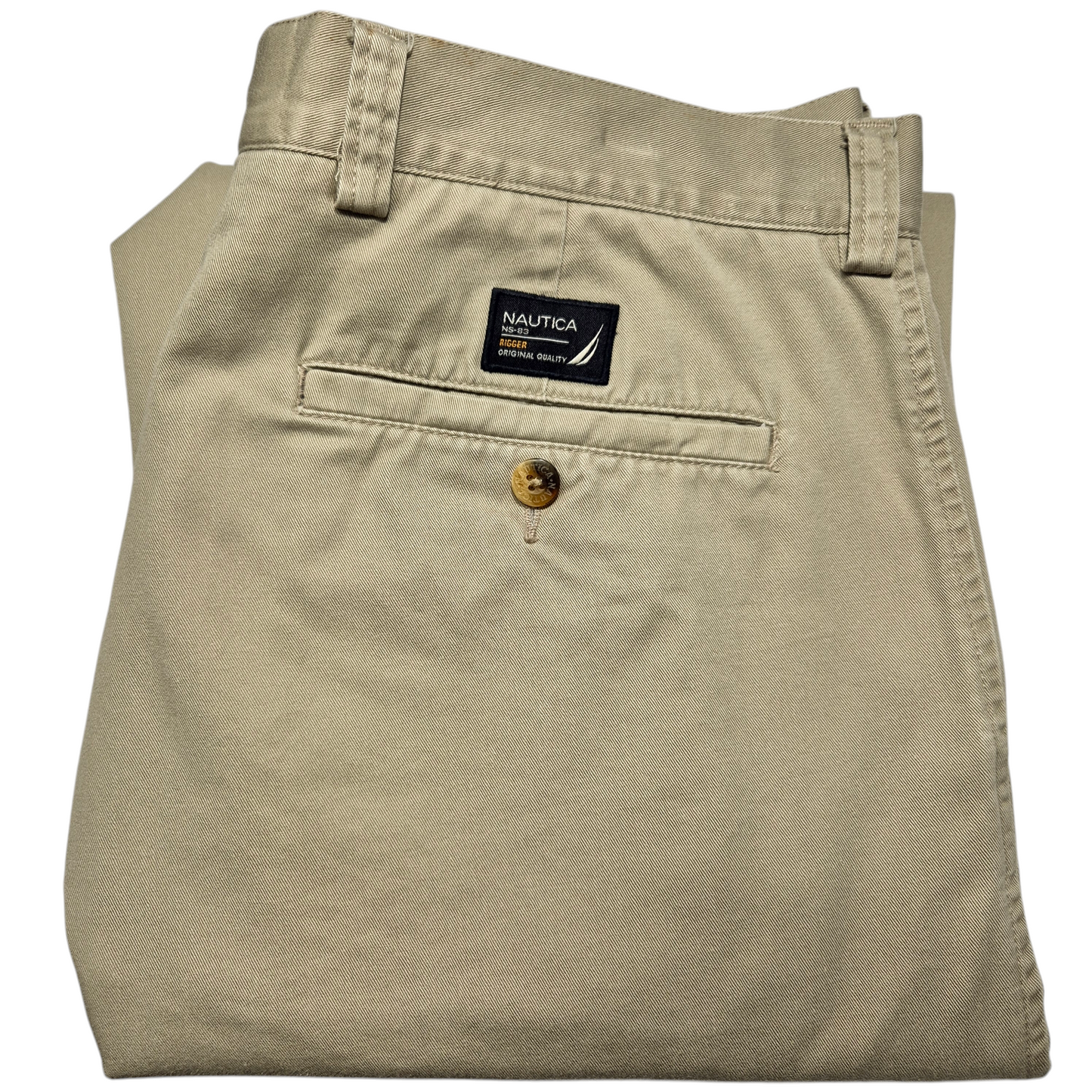 Nautica Light Brown Classic Fit Cropped Chino Pants W36