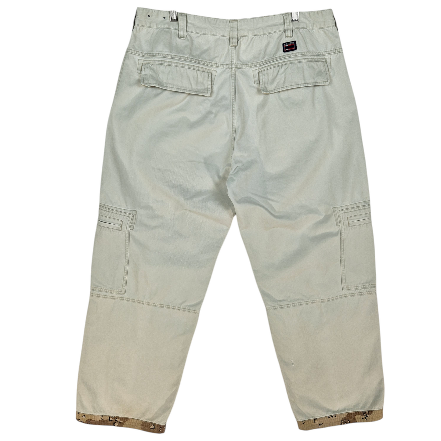 Vintage Bugle Boy 90's Cream White Cargo Pants W36