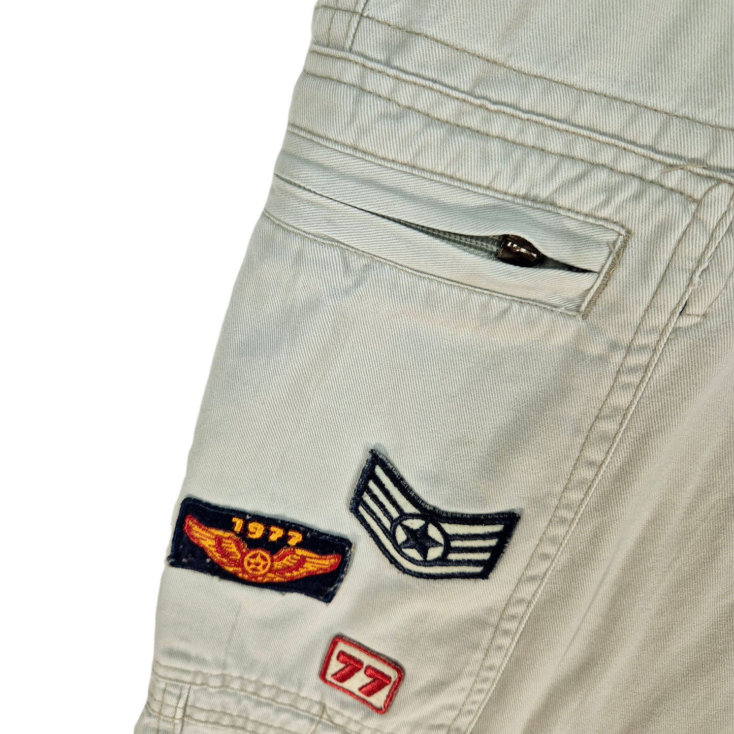 Vintage Bugle Boy 90's Cream White Cargo Pants W36