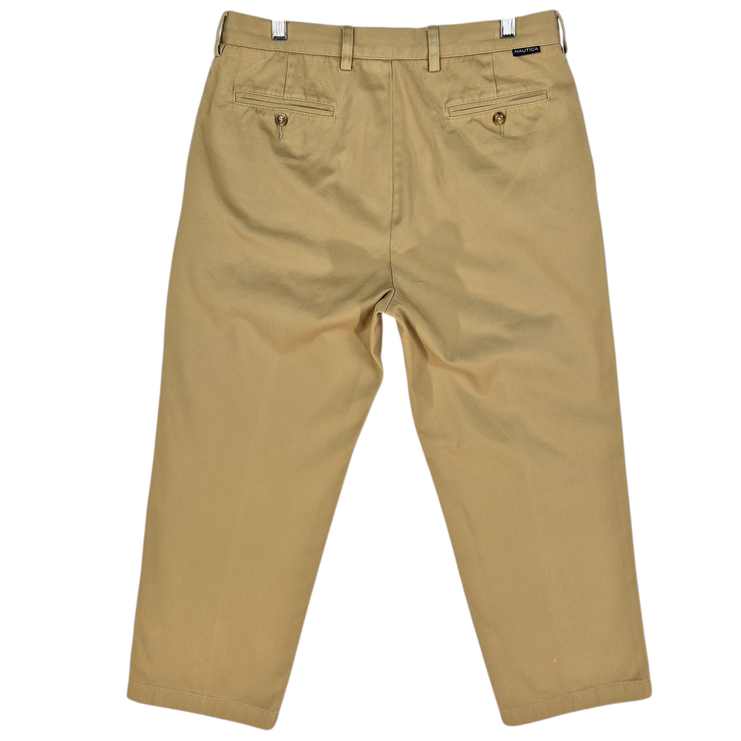 Nautica Brown Relaxed Fit Cropped Chino Pants W33