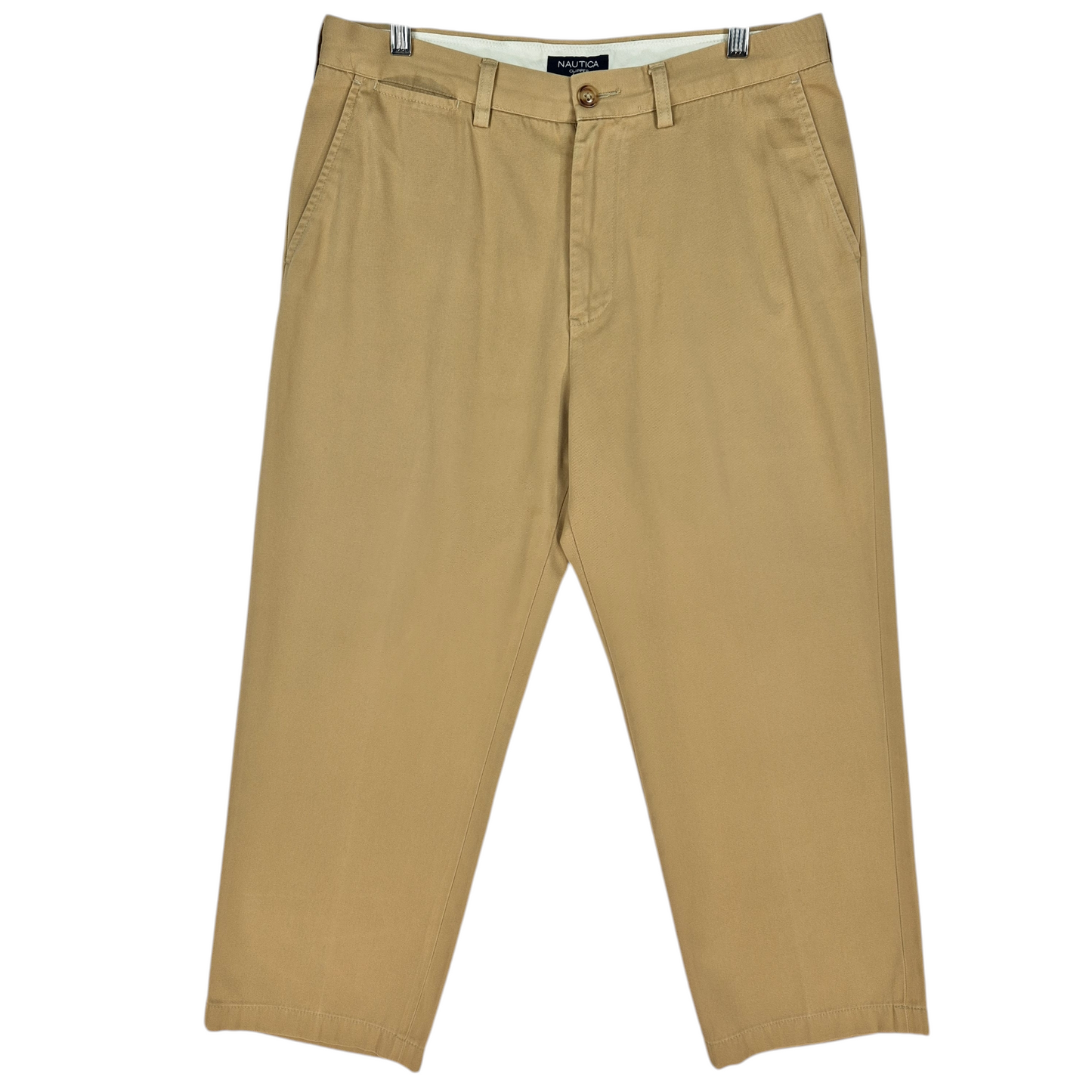 Nautica Brown Relaxed Fit Cropped Chino Pants W33