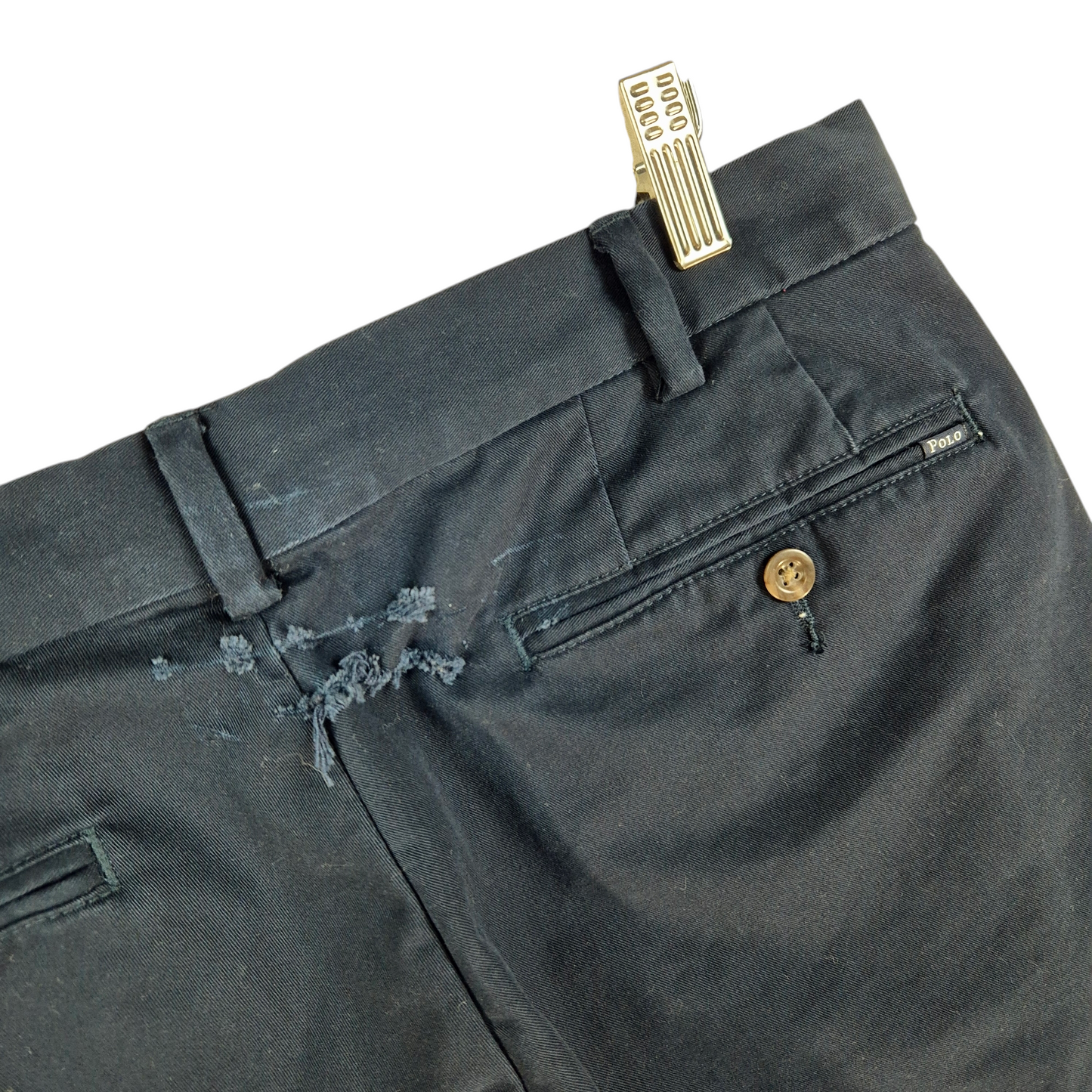 Vintage Polo Ralph Lauren Dark Blue Stretch Custom Fit Chino Pants W32