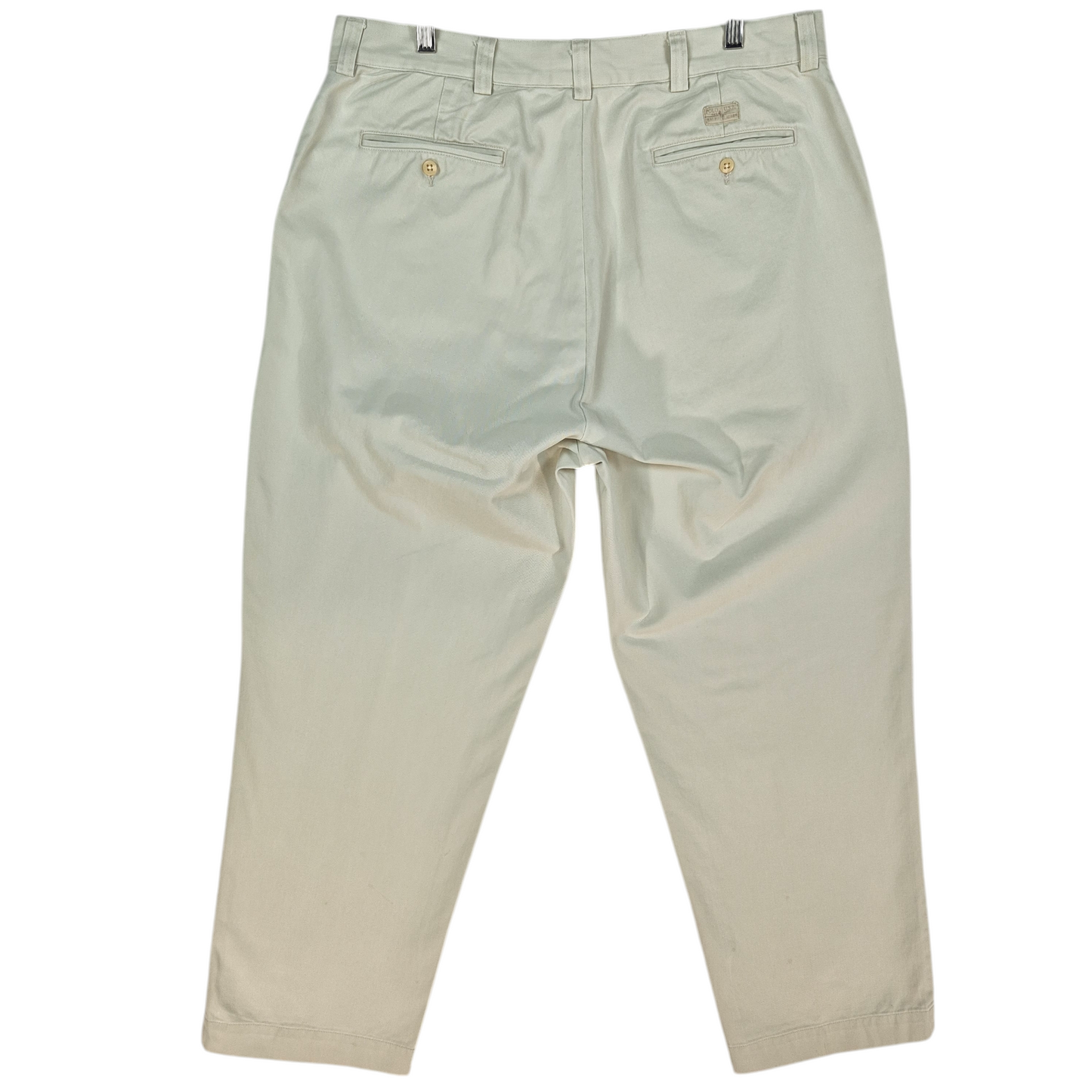 Vintage Polo Ralph Lauren 90's Ceram White Loose Tapered Chino Pants W36