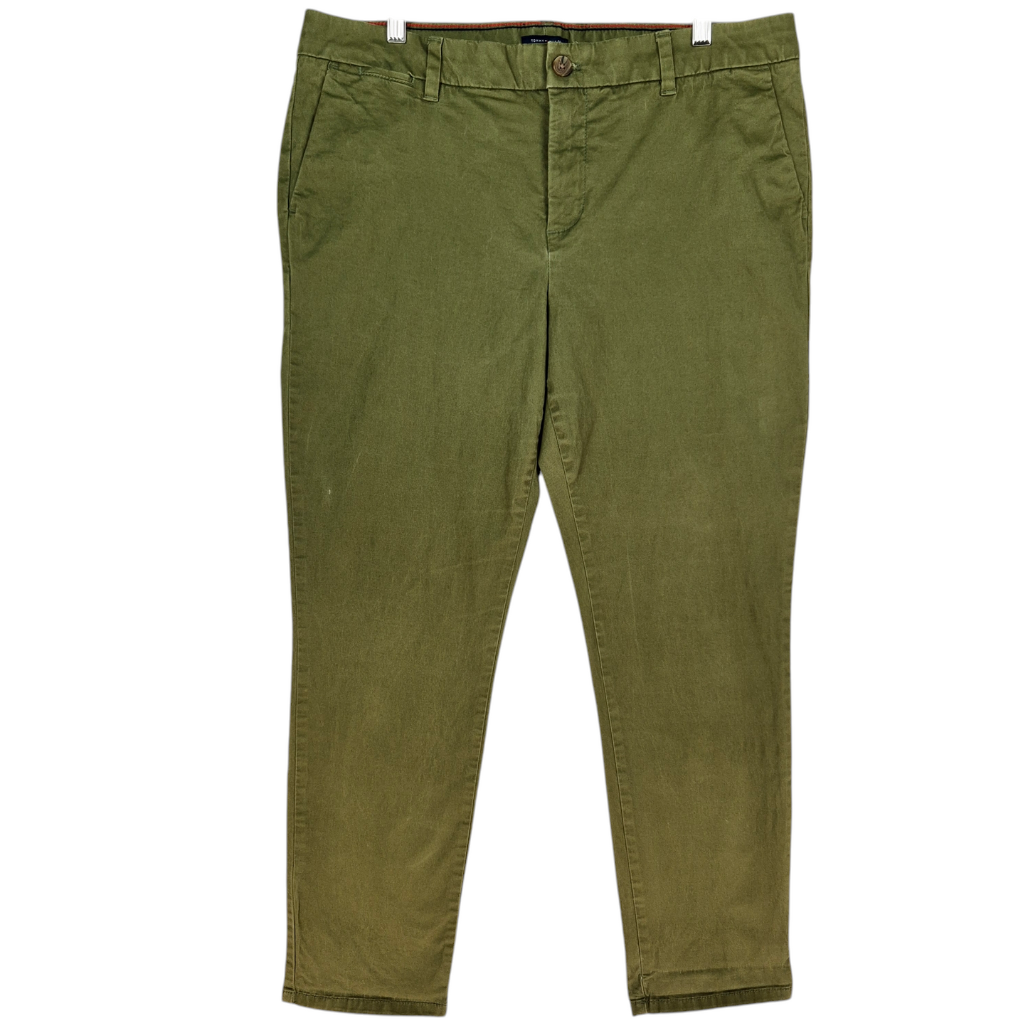 Tommy Hilfiger Womens Green Slim Fit Stretch Chino Pants W36