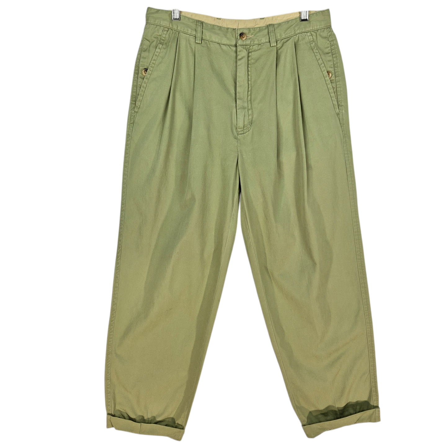 Vintage Nautica 90's Green Tapered Leg Chino Pants W32