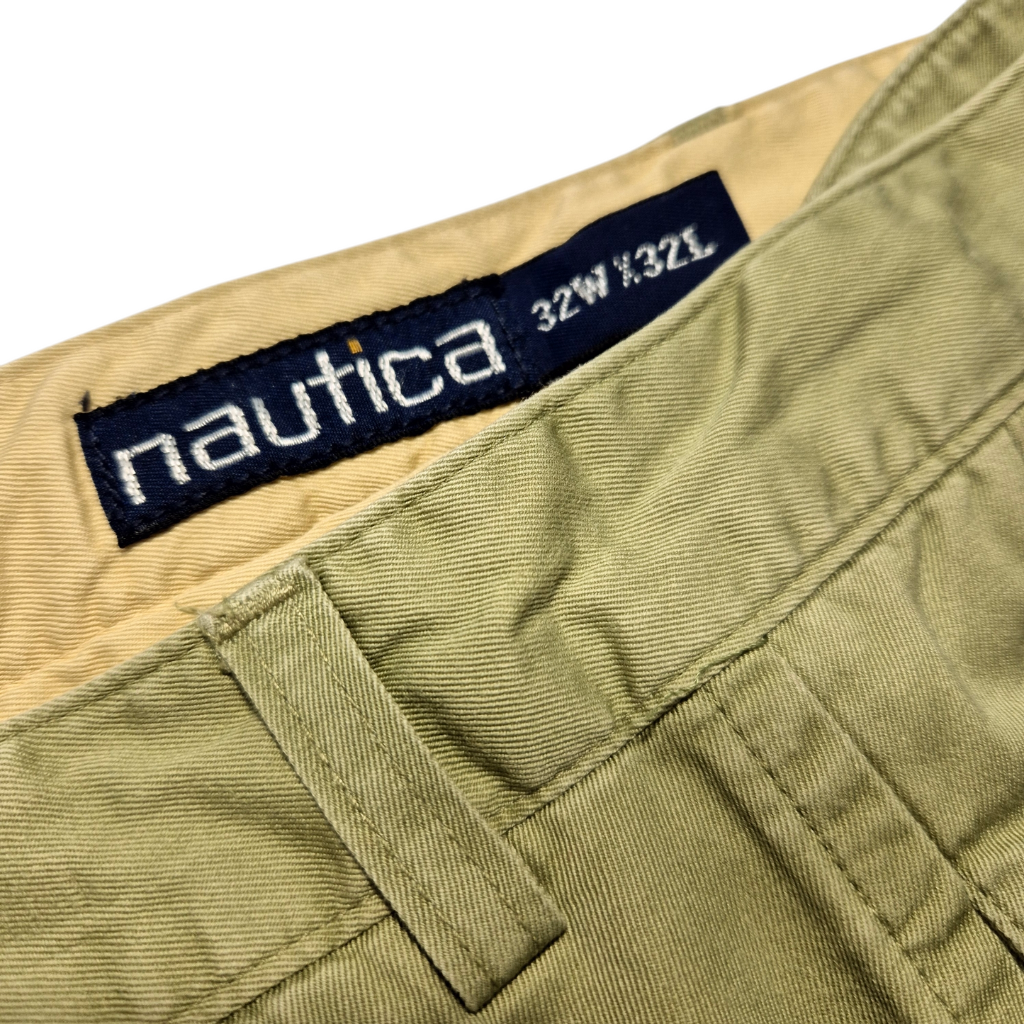 Vintage Nautica 90's Green Tapered Leg Chino Pants W32