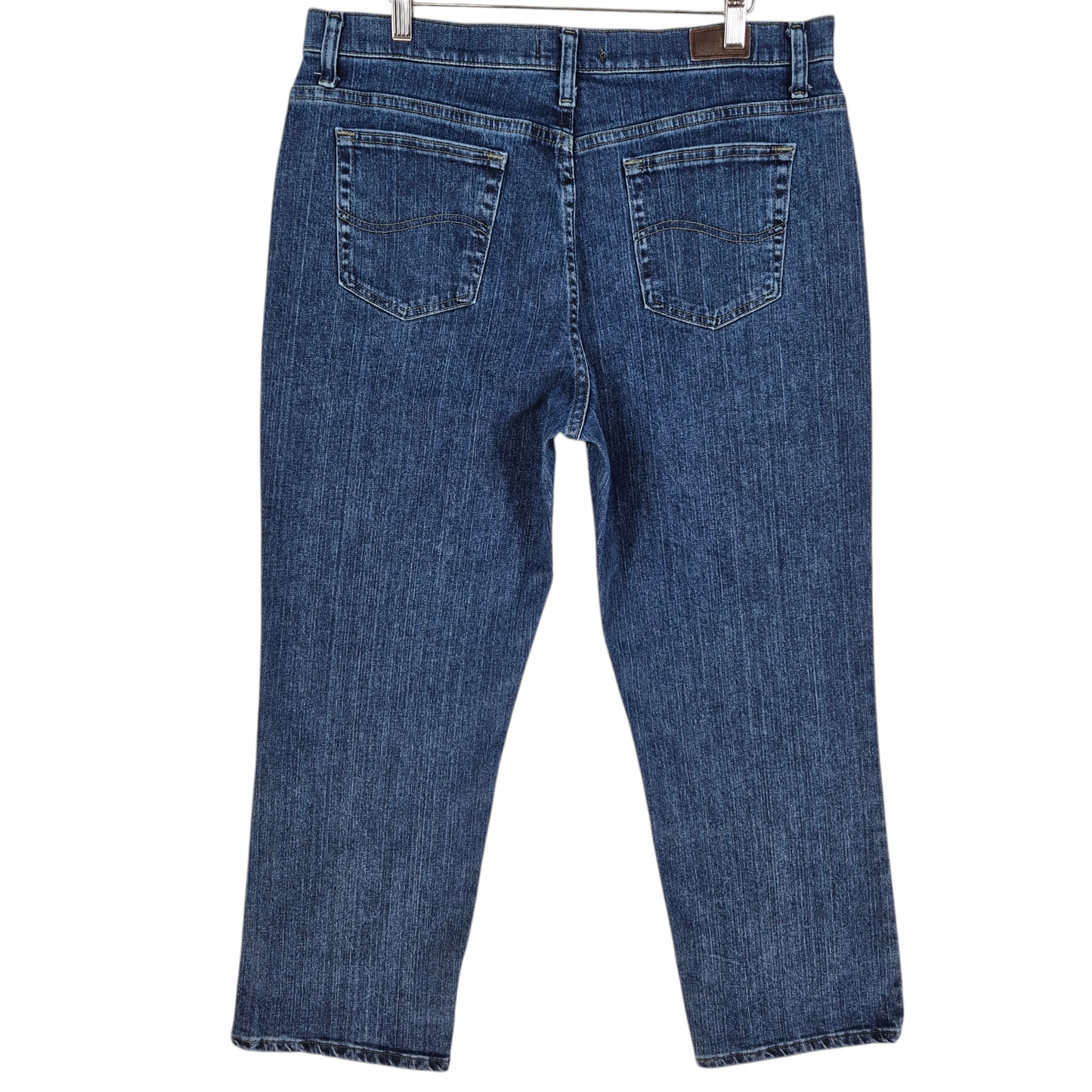 Vintage Lee Jeans Womens Dark Blue Relaxed Straight Leg Stretch Denim Bottoms W34