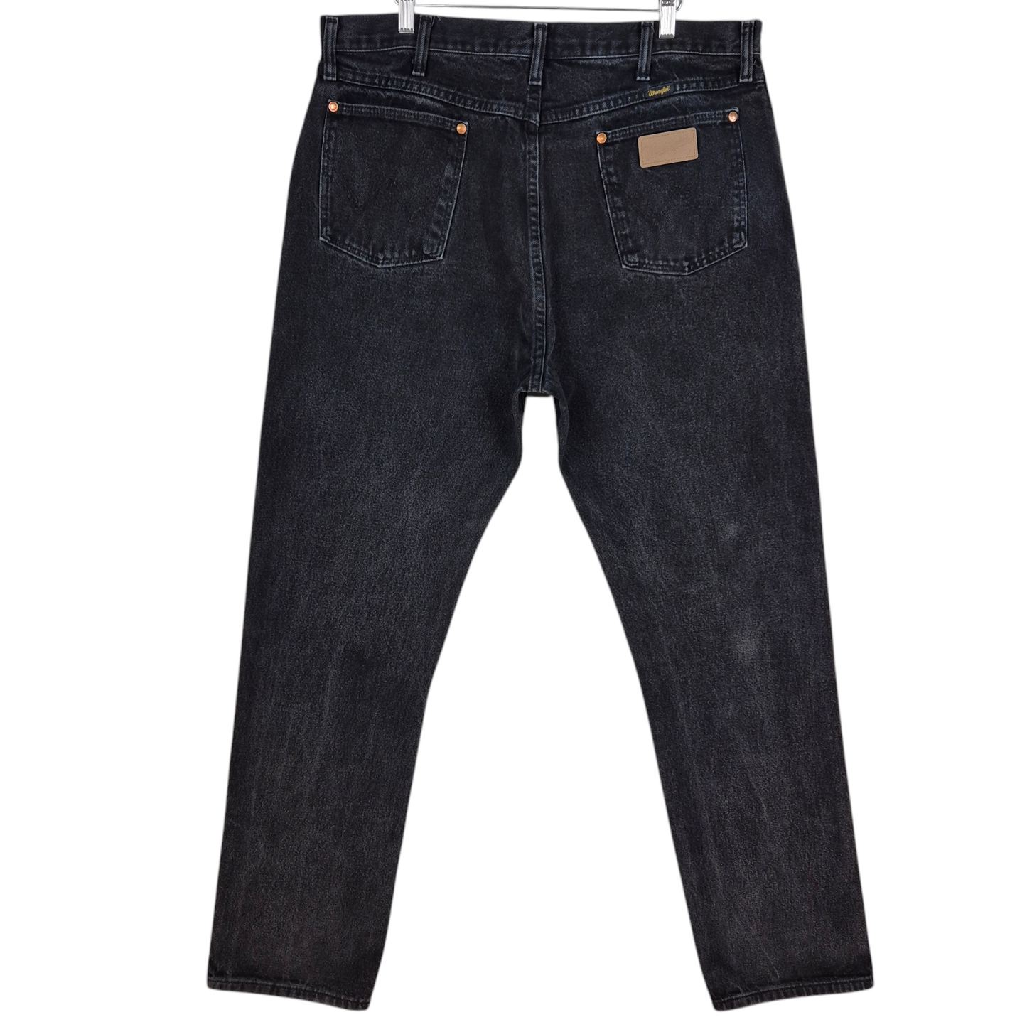 Vintage Wrangler Jeans 80's Black Heavy Rigid Cowboy Denim Bottoms W37