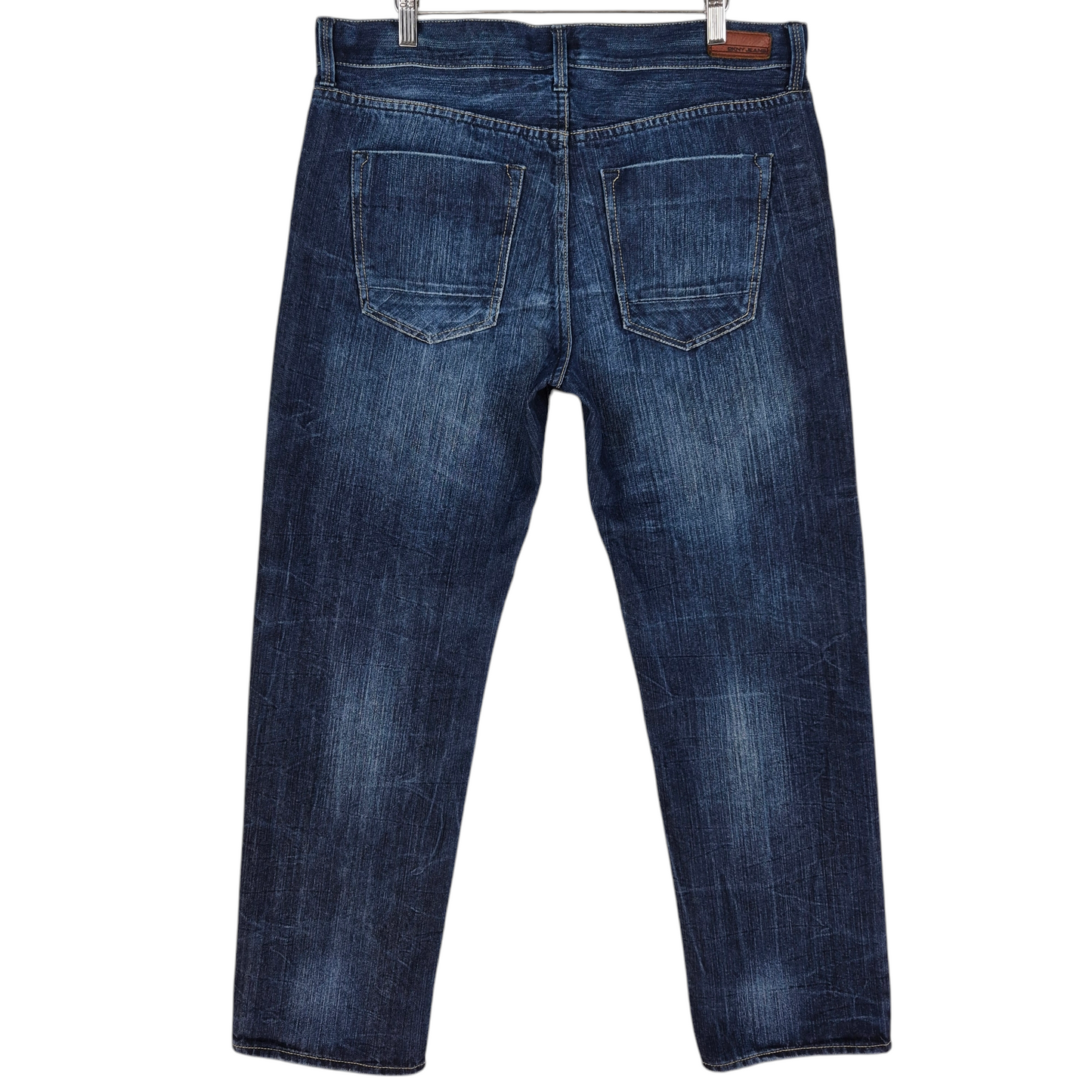 DKNY Jeans Dark Blue Soho Relaxed Straight Leg Denim Bottoms W35