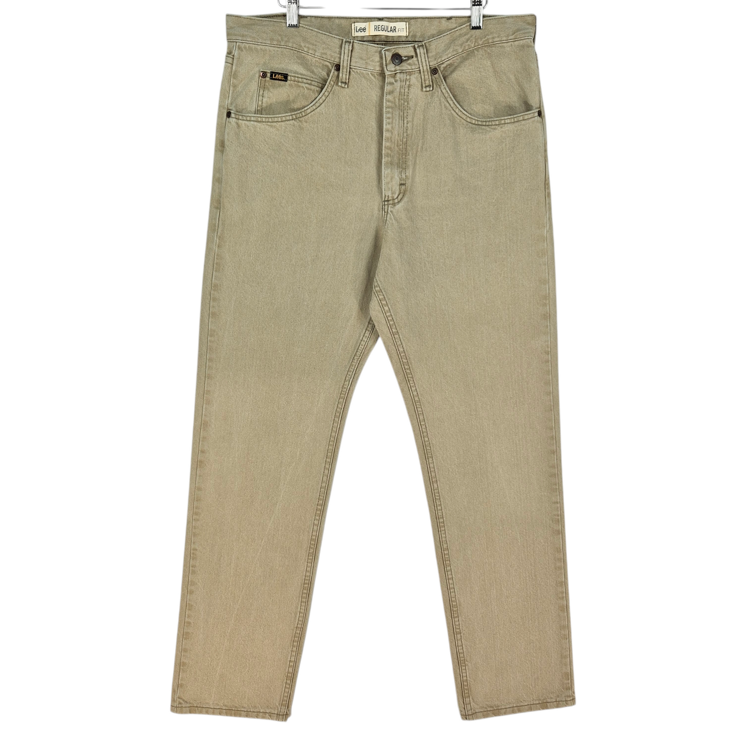 Vintage Lee Jeans Light Brown Heavy Rigid Regular Fit Denim Bottoms W36