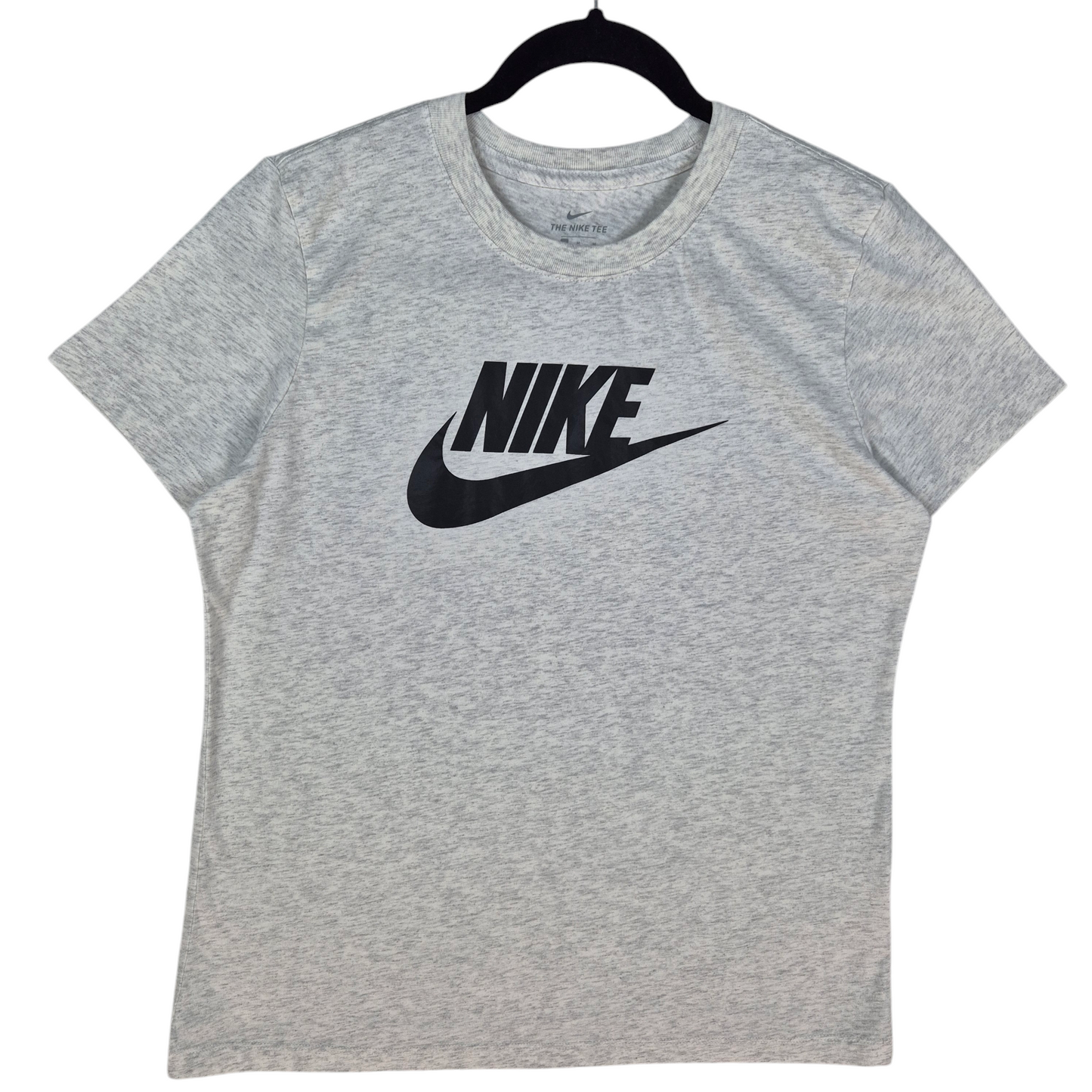 Nike Womens Light Grey Monogram Cotton Tee Shirt Size M