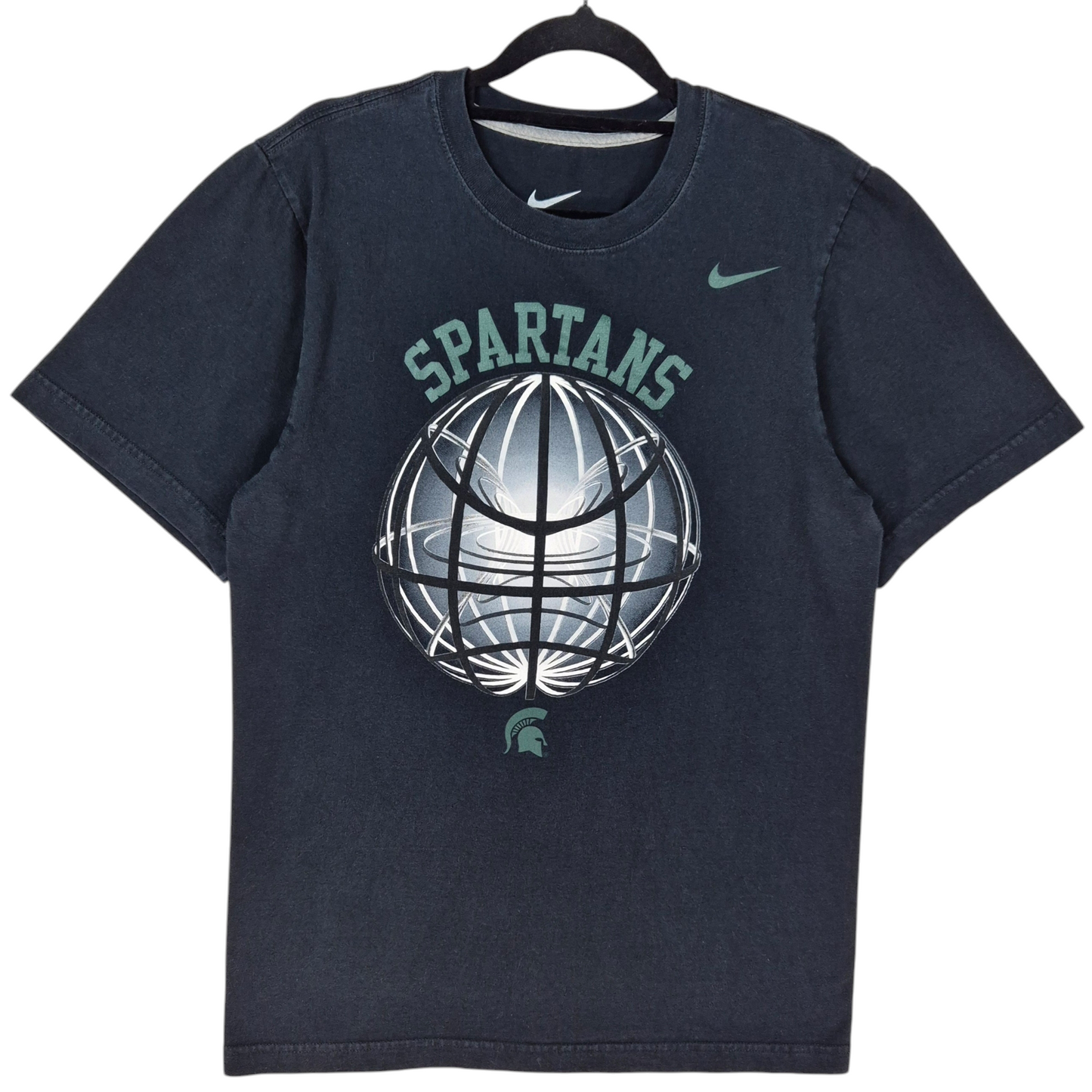 Nike Black Spartans Basketball Regular Fit Cotton Tee Shirt Size S