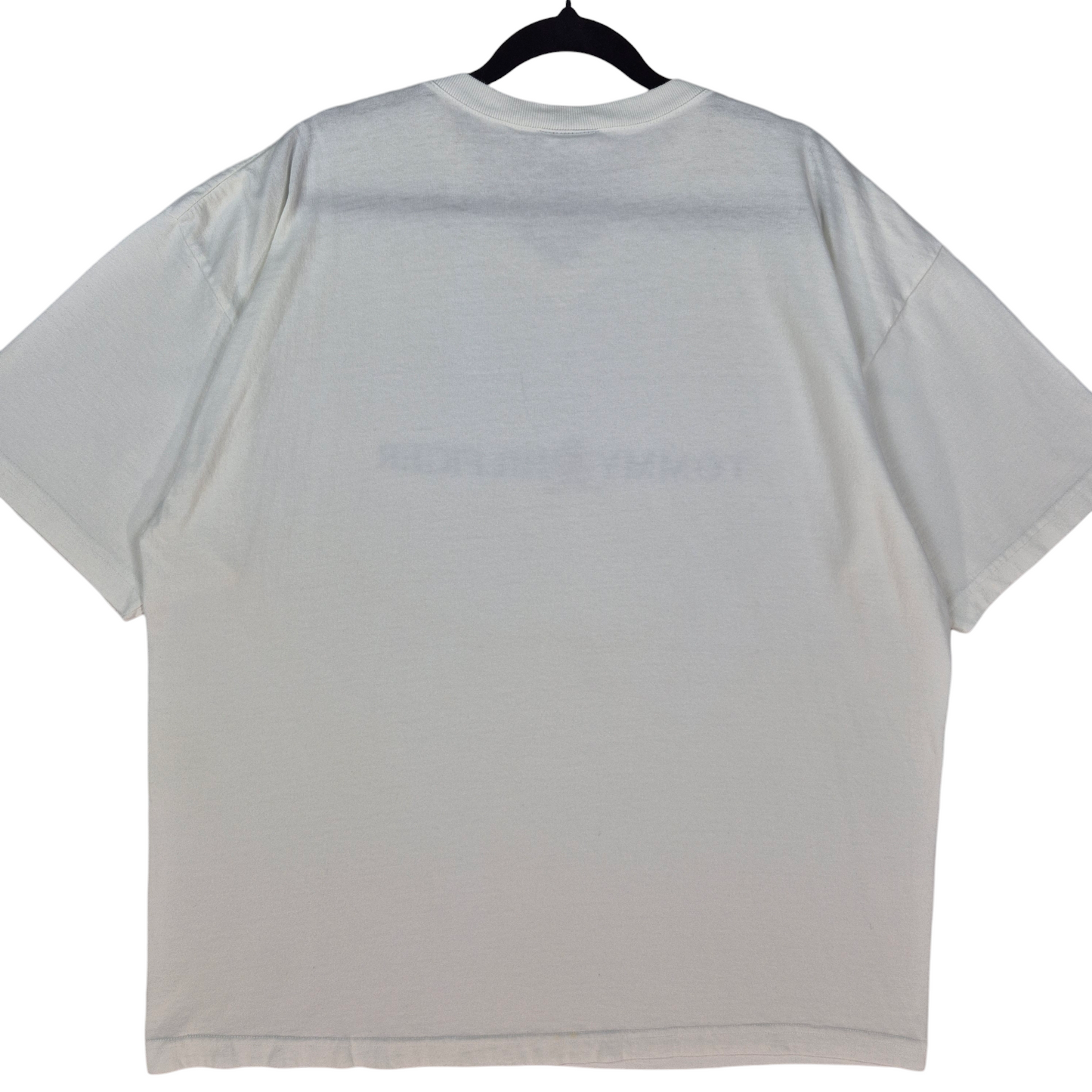 Vintage Tommy Hilfiger 90's White V Neck Cotton Tee Shirt Size XL