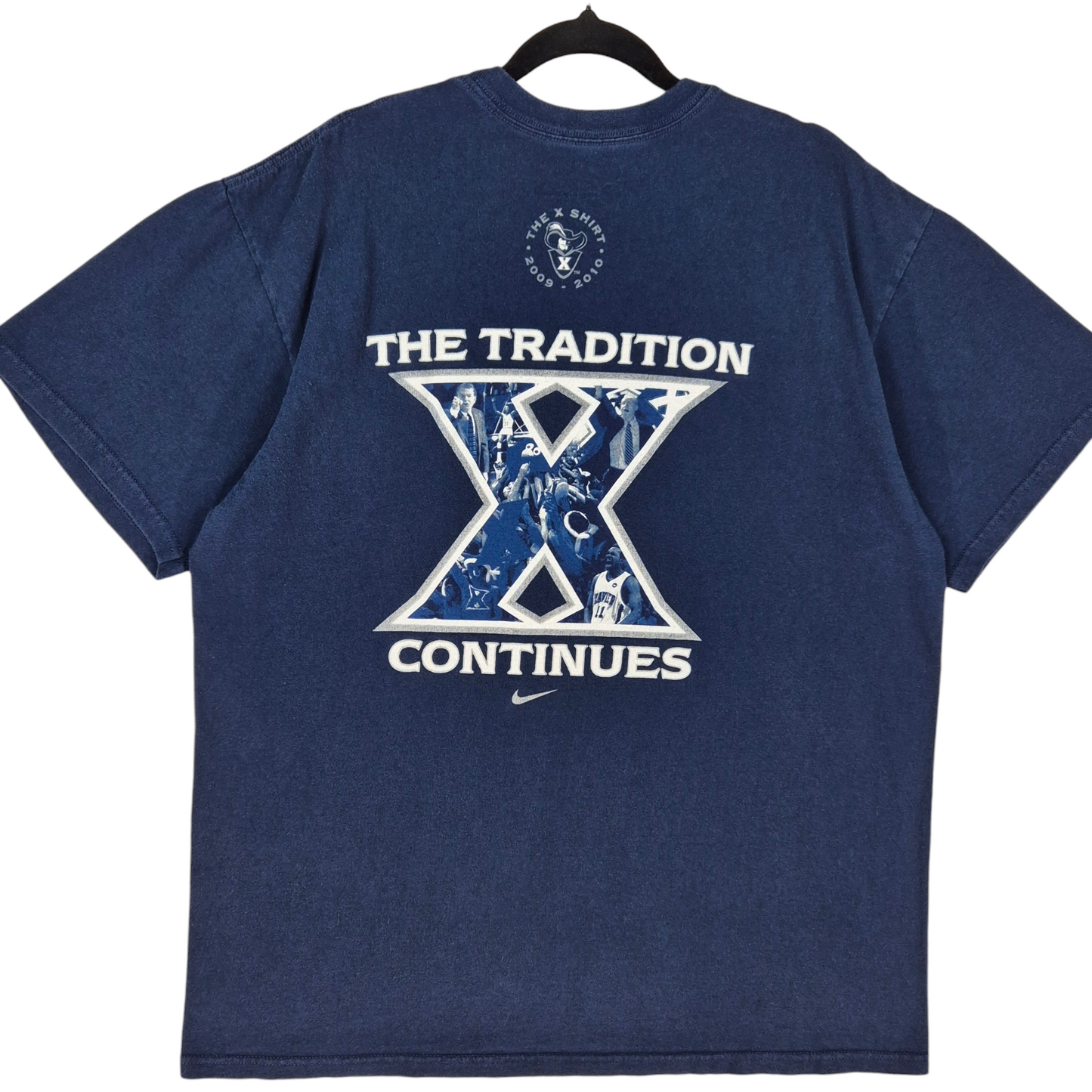 Nike 2009 Xavier Nation Dark Blue Loose Fit Cotton Tee Shirt Size L