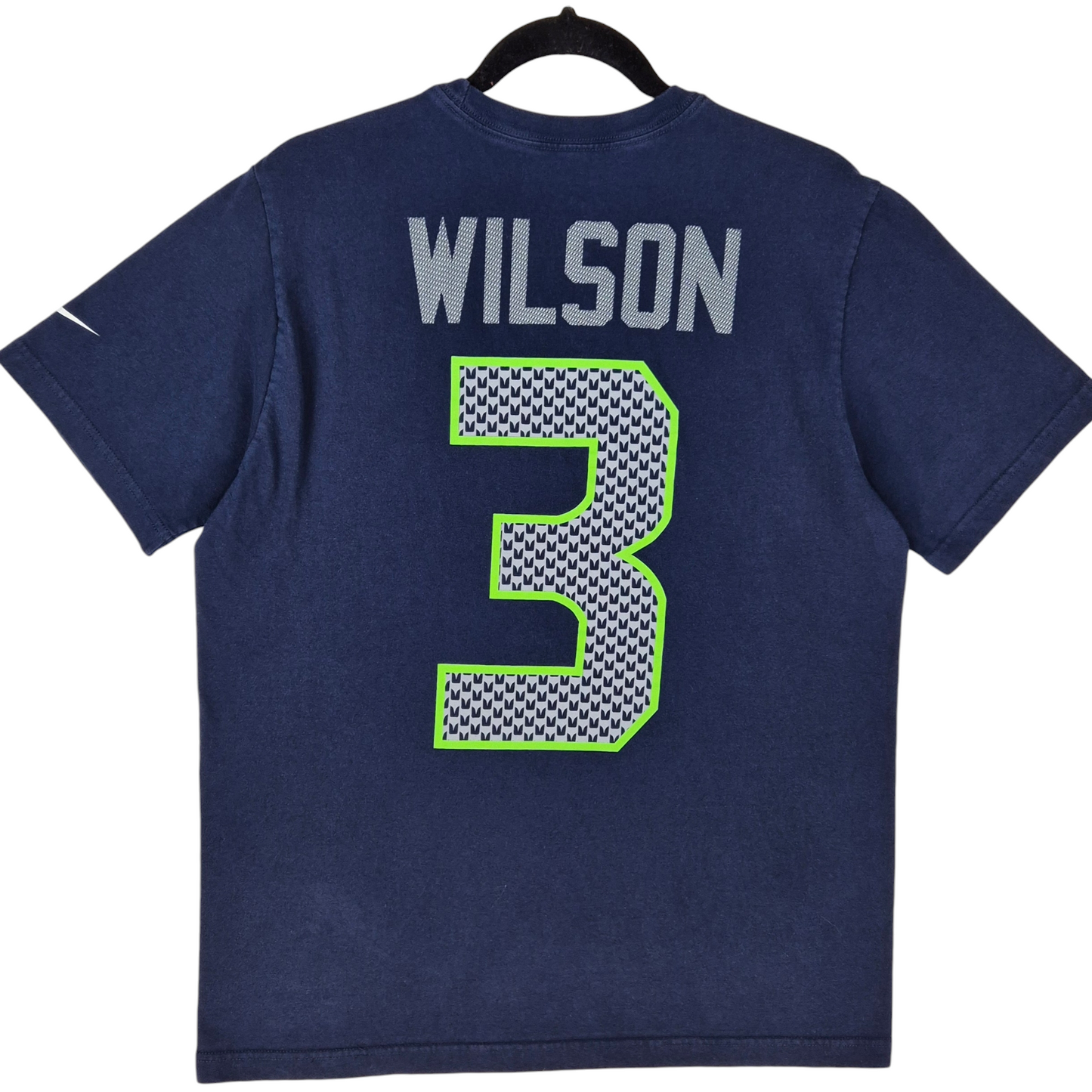 Nike NFL Seattle Seahawks Dark Blue Wilson 3 Regular Fit Tee Shirt Size M