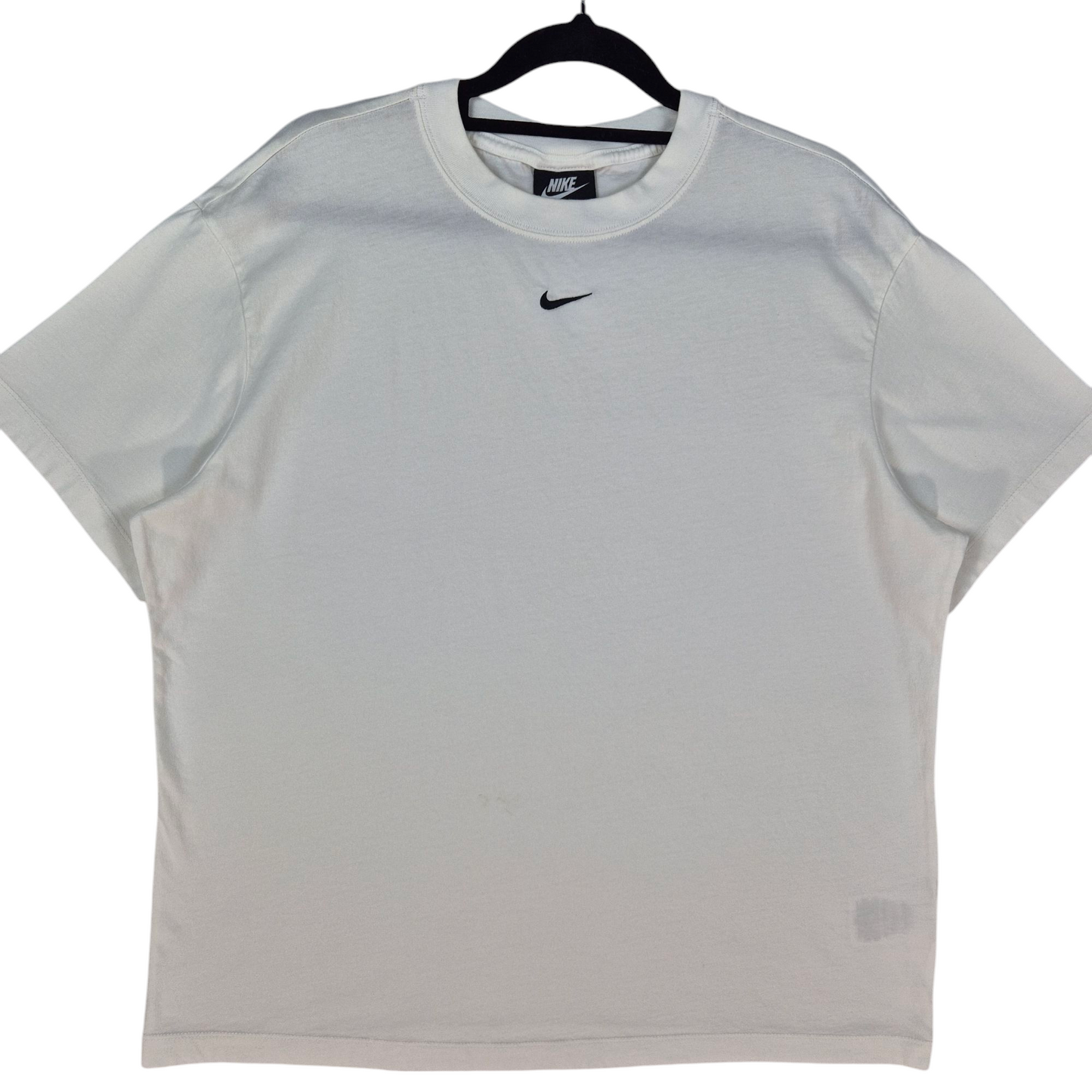 Nike White Basic Embroidered Cotton Tee Shirt Size M