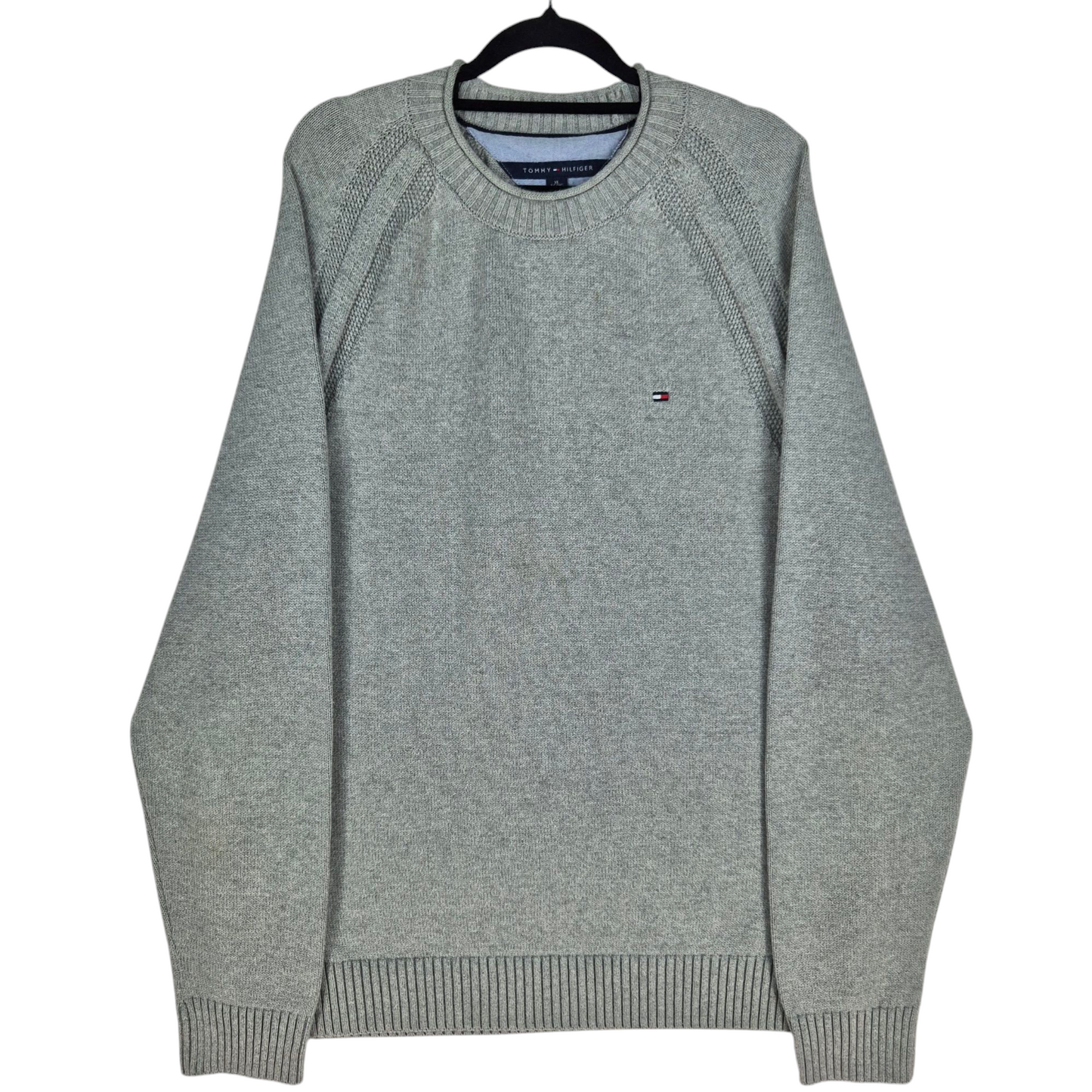 Tommy Hilfiger Grey Heavy Crewneck Knit Sweater Size XL