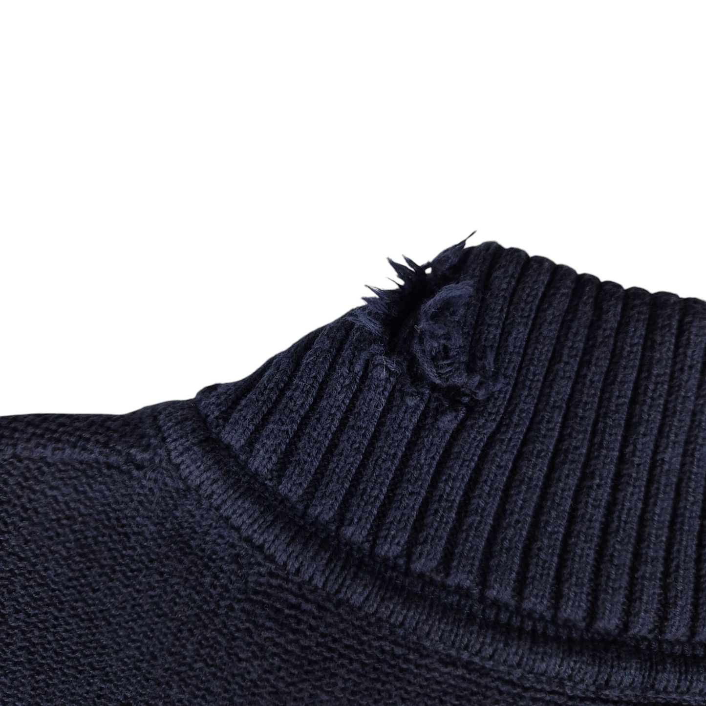 Tommy Hilfiger Dark Blue Striped Full Zip Knit Sweater Size M