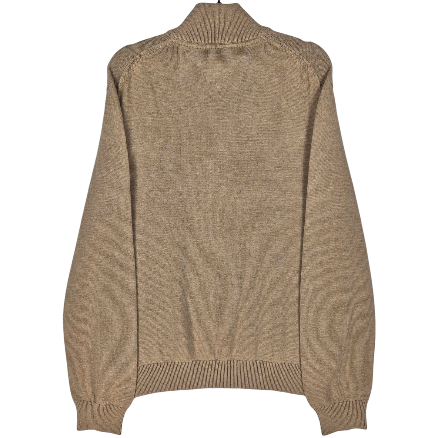 Tommy Hilfiger Light Brown Quarter Zip Knit Sweater Size L