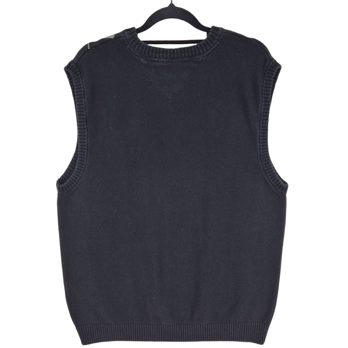 Tommy Hilfiger Black Diamond V Neck Knit Vest Size L
