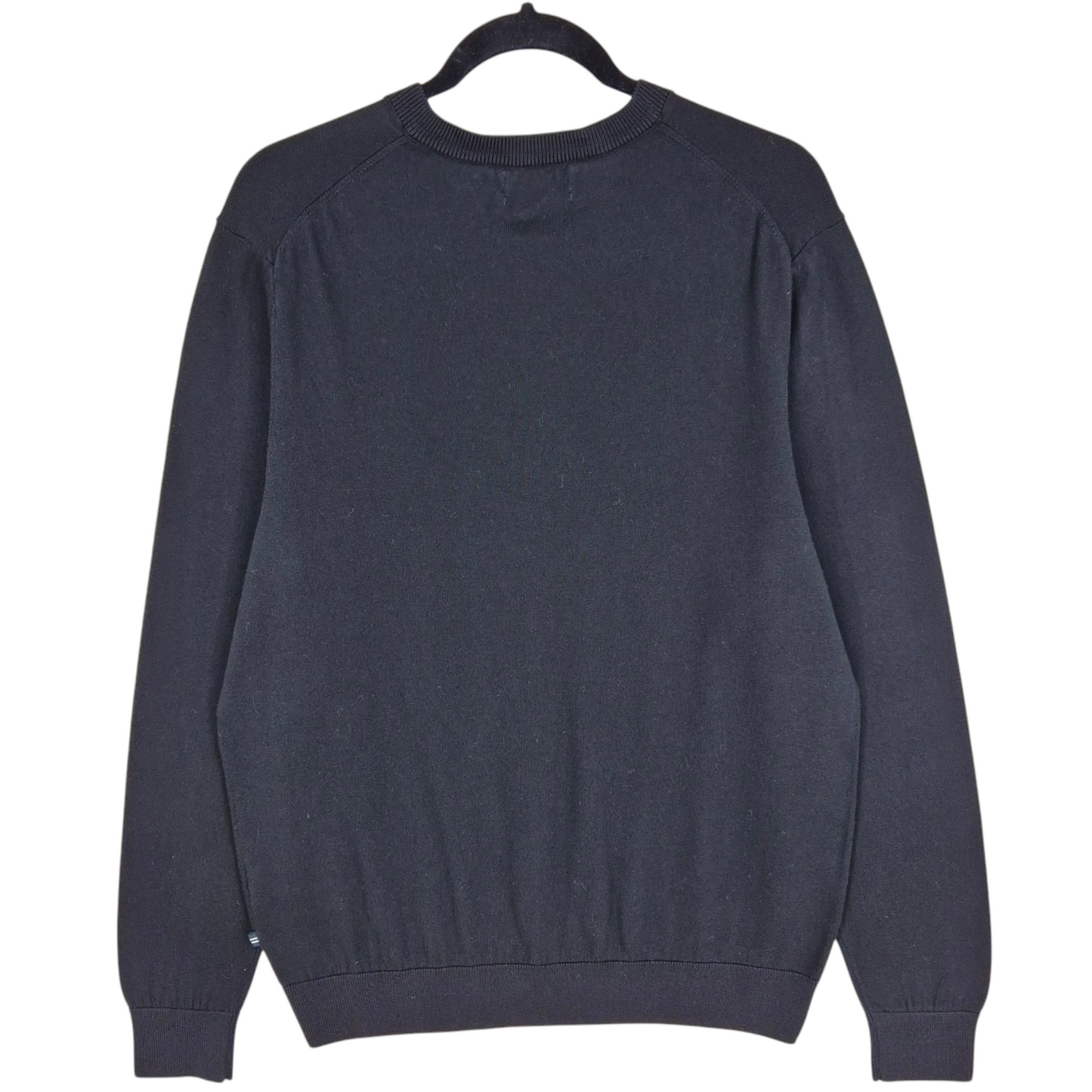 Nautica Black Luxury Performance V Neck Knit Sweater Size L