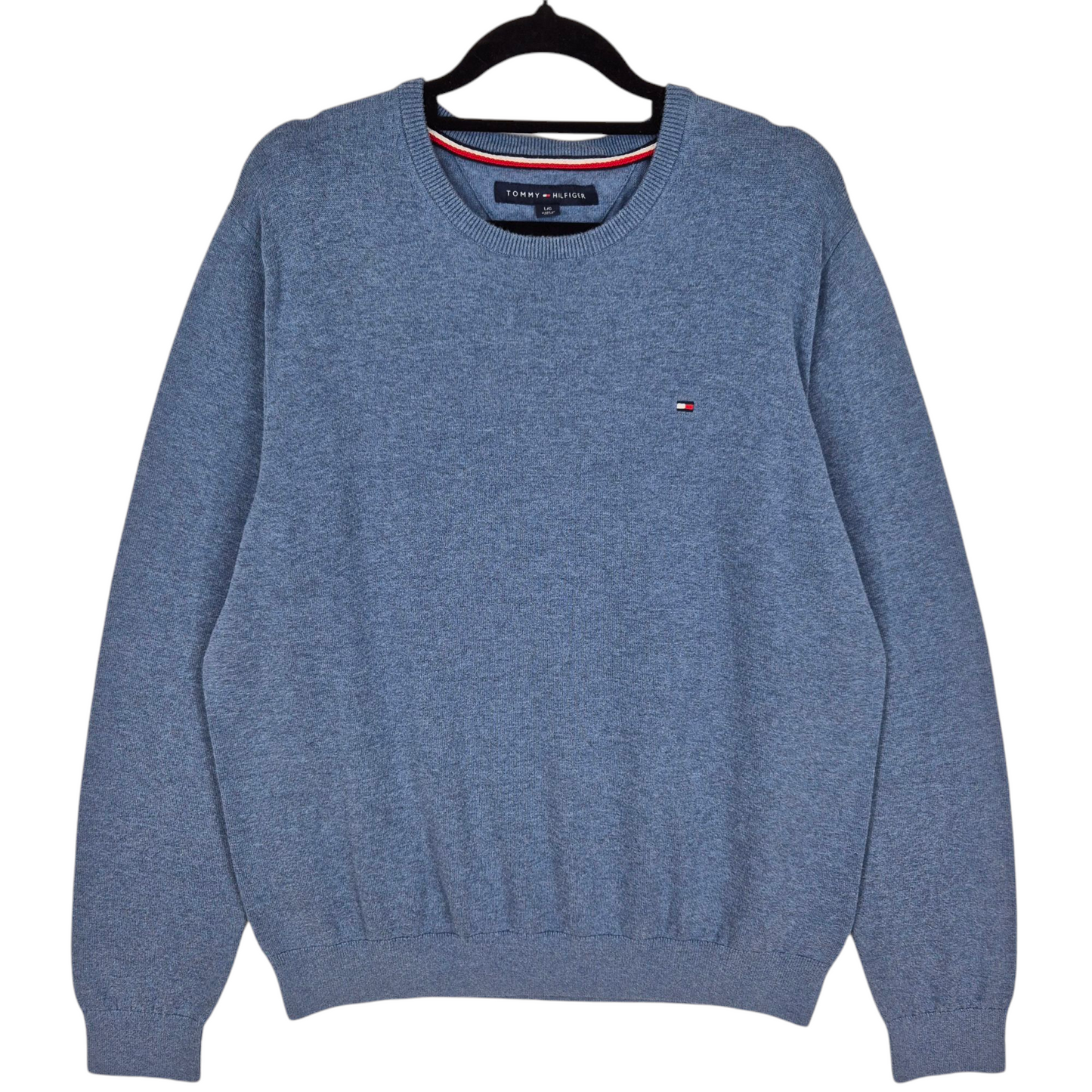 Tommy Hilfiger Steel Blue Crewneck Knit Sweater Size L
