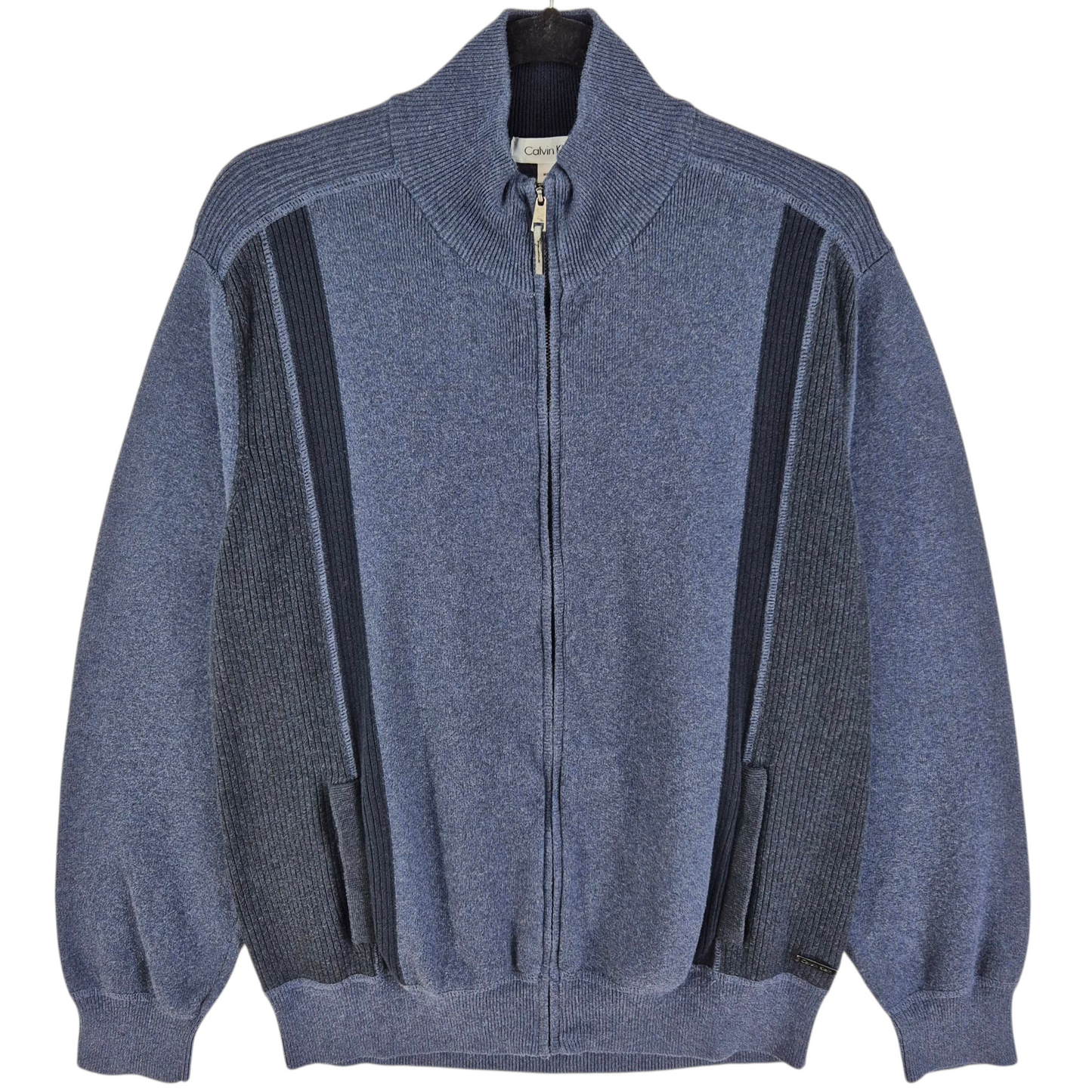 Calvin Klein Steel Blue Knit Jacket Size L
