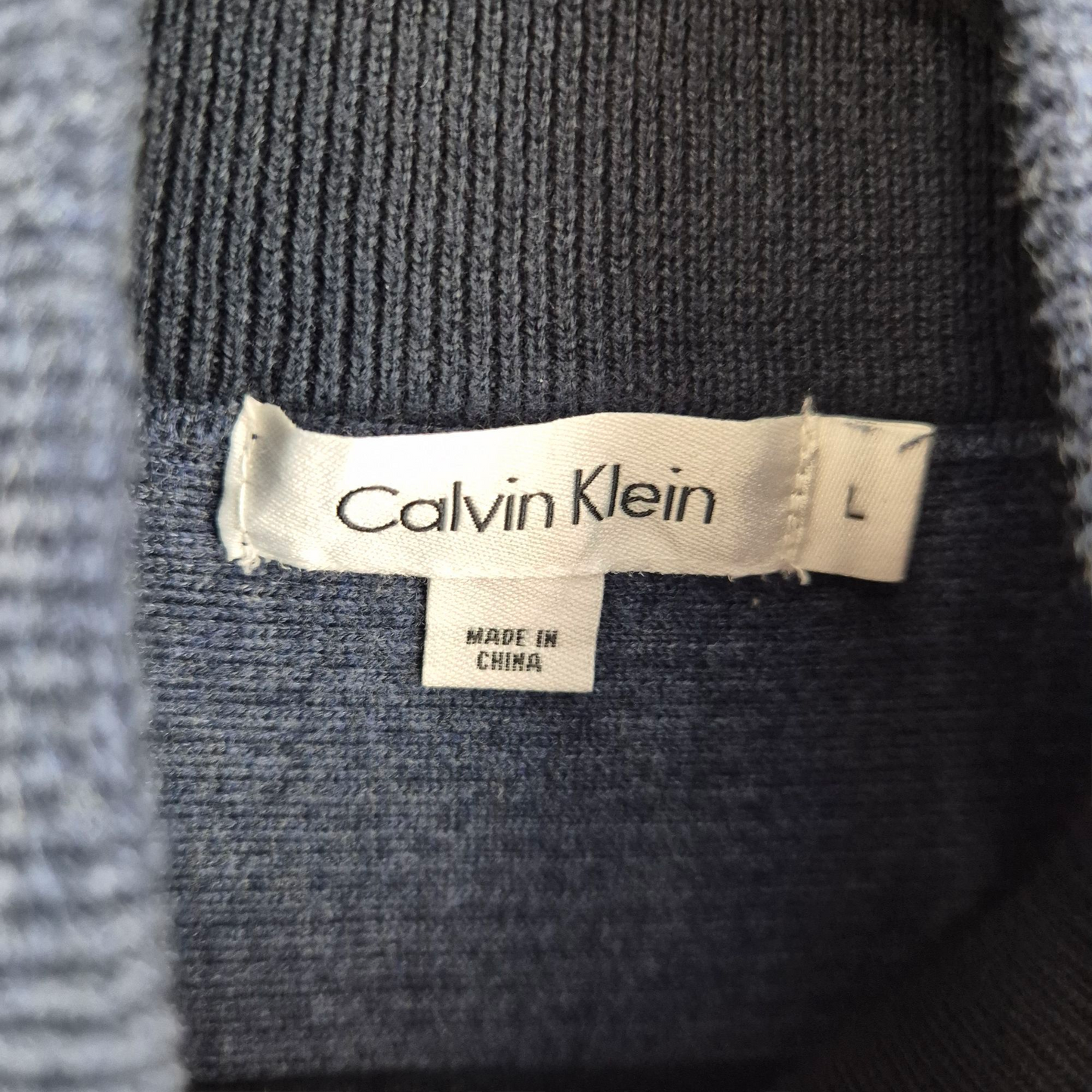 Calvin Klein Steel Blue Knit Jacket Size L