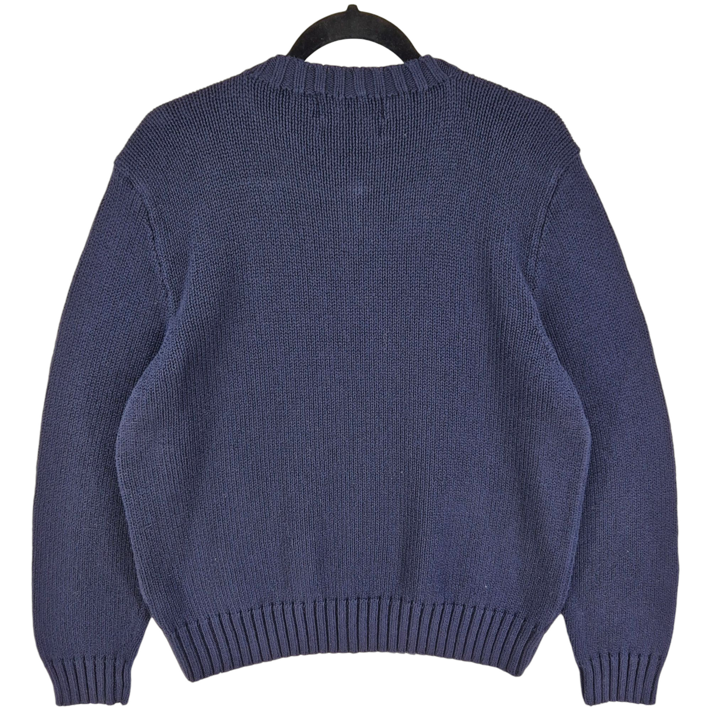 Vintage Polo Ralph Lauren 90's Dark Blue Crewneck Knit Sweater Size L