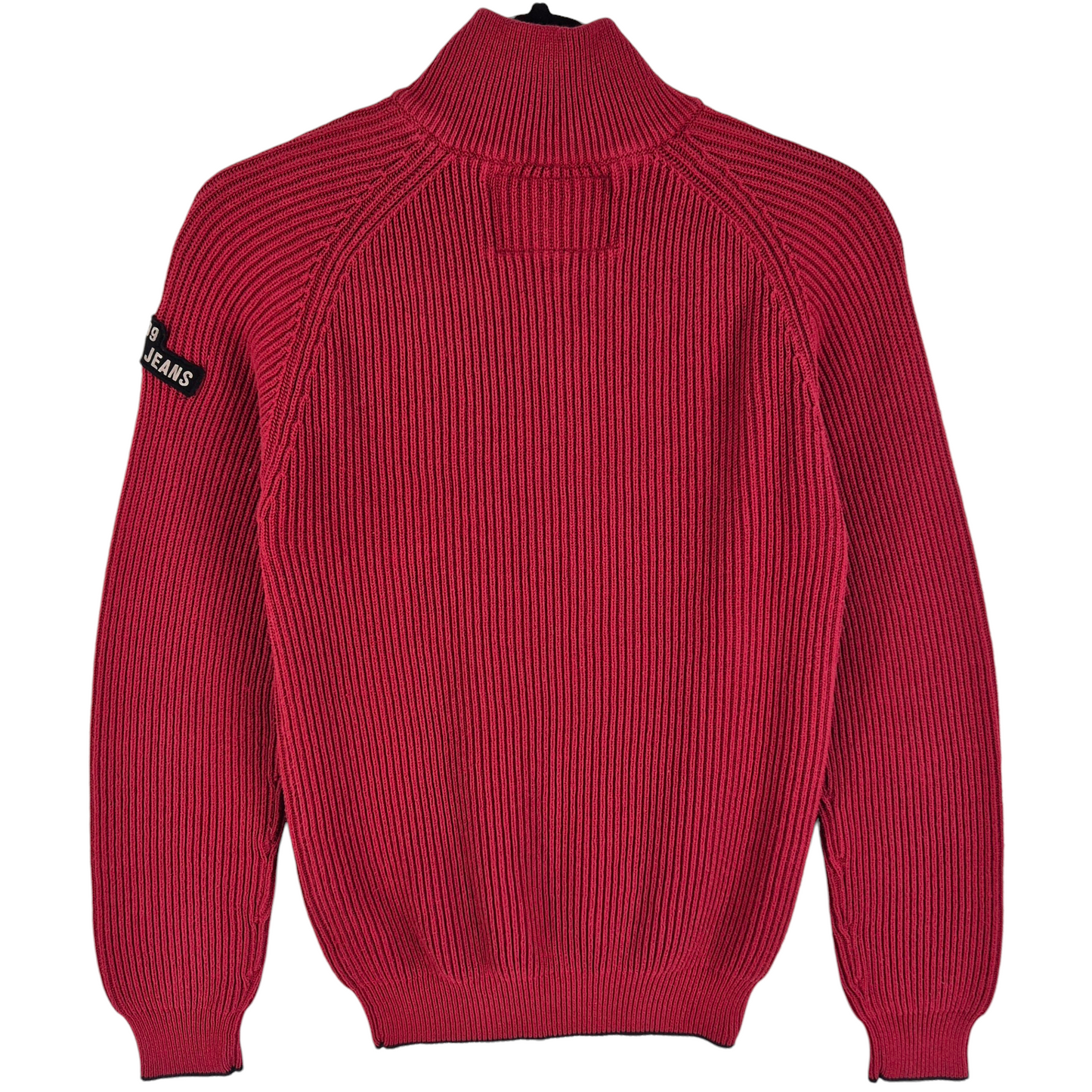 Nautica Jeans Red Slim Quarter Zip Knit Sweater Size M