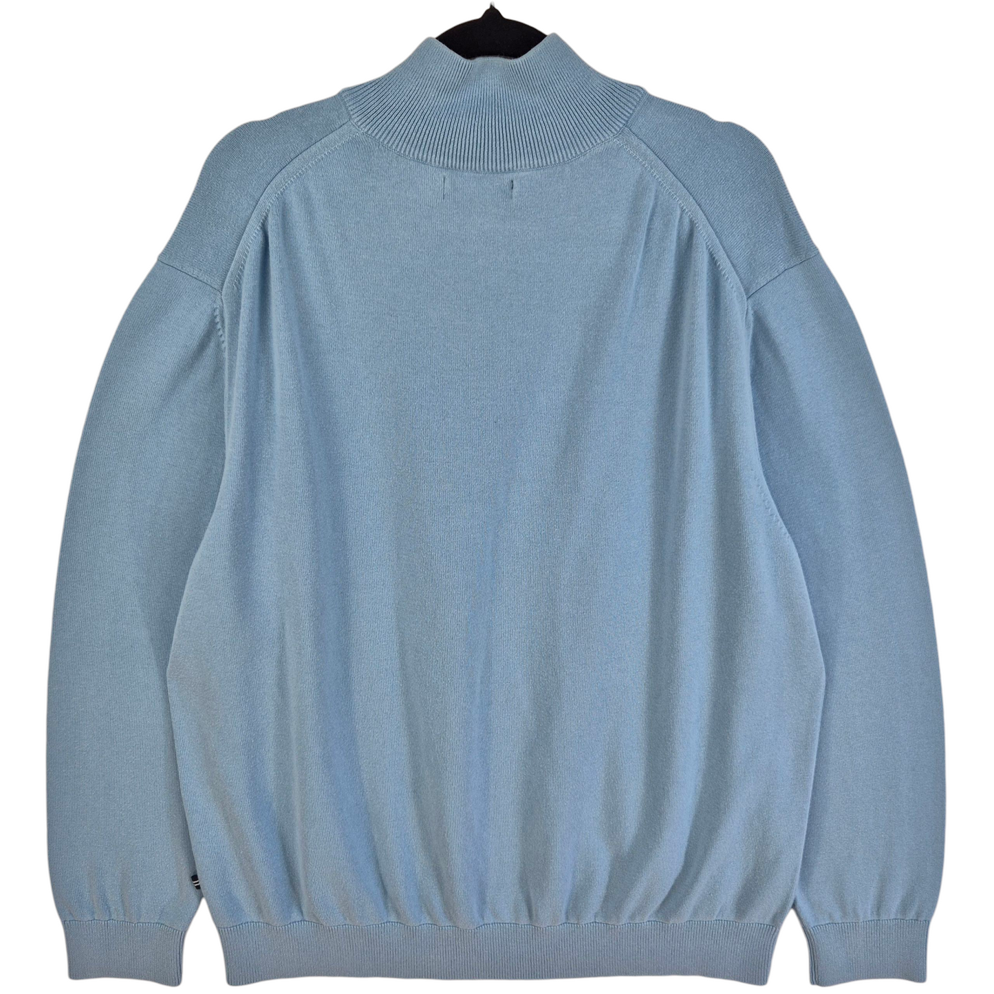 Nautica Sky Blue Quarter Zip Knit Sweater Size XL