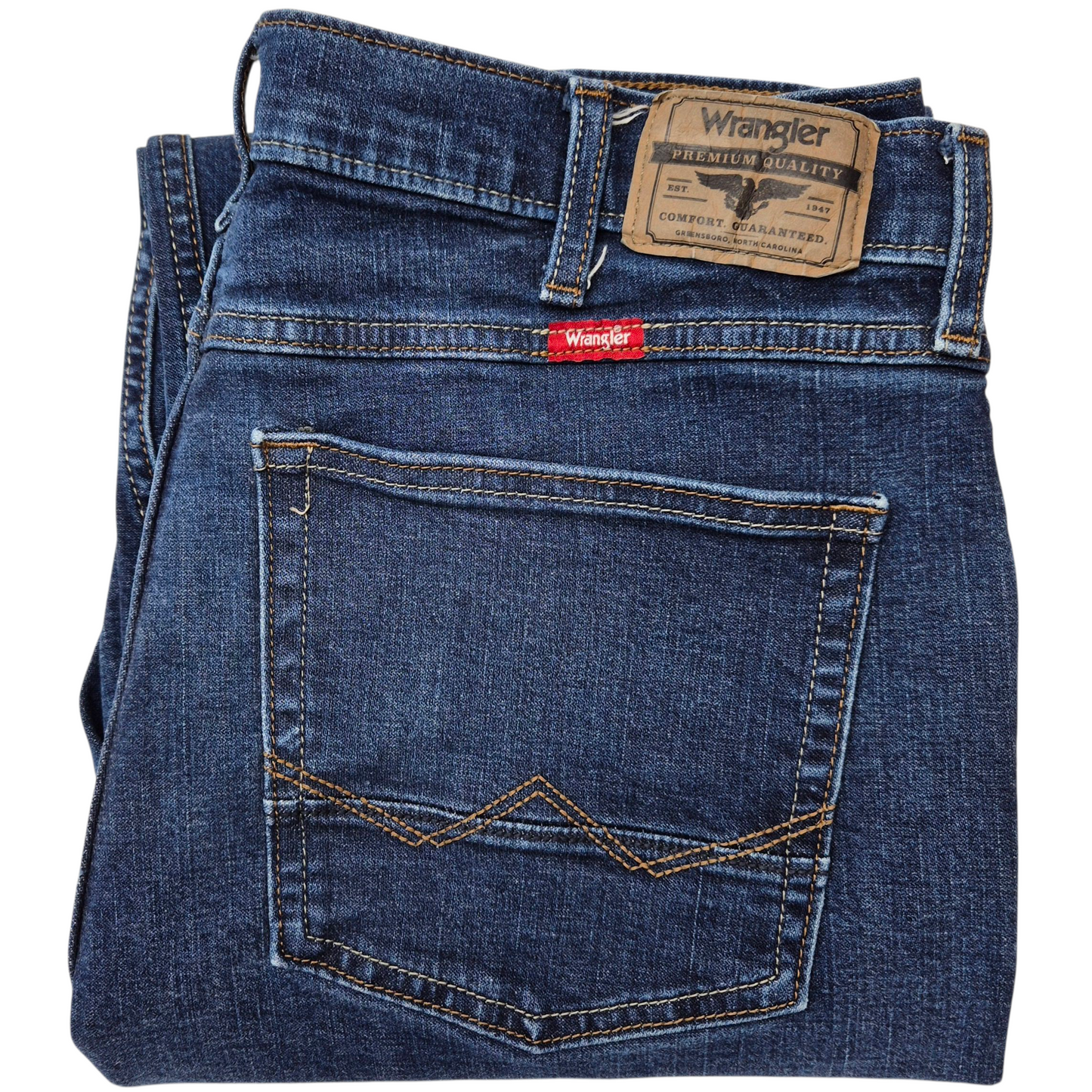 Wrangler Jeans Dark Blue Relaxed Boot Stretch Denim W34