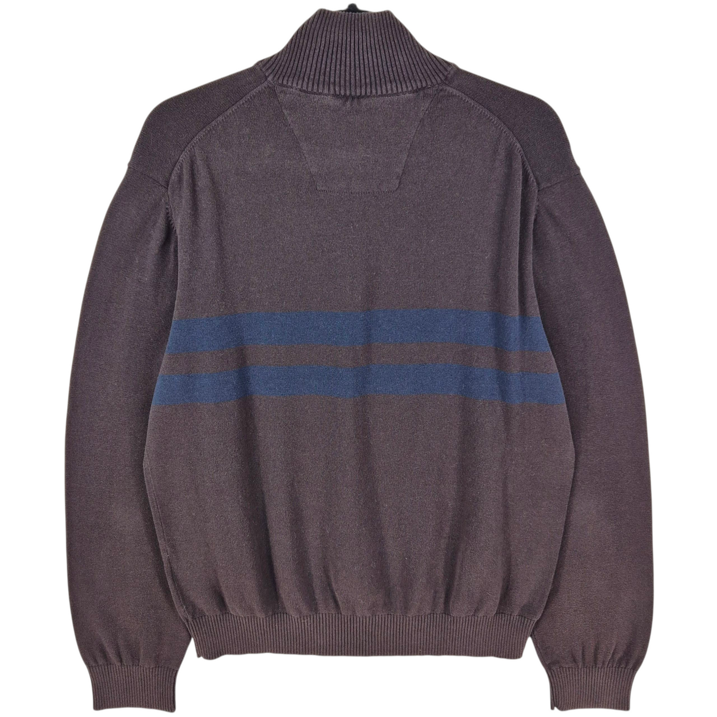 Nautica Brown Quarter Zip Knit Sweater Size XL