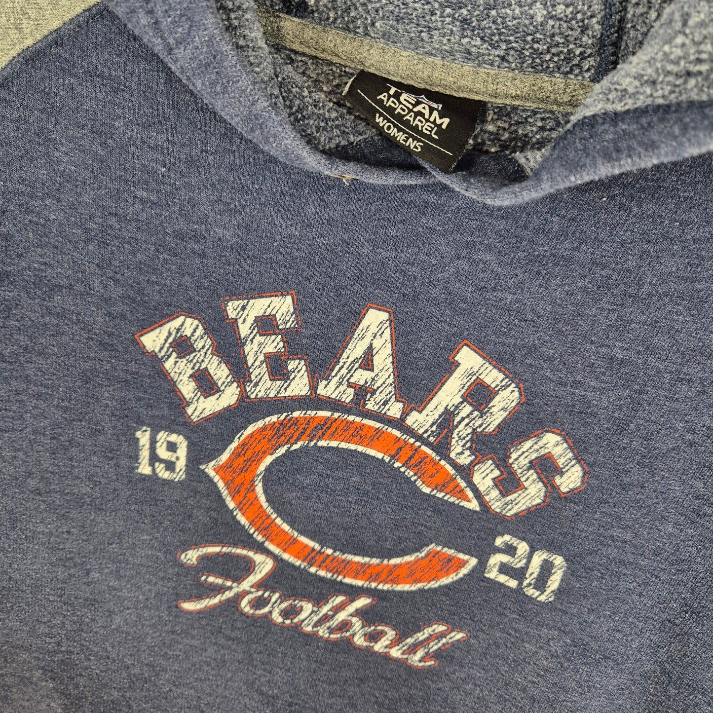 NFL Team Apparel Womens Blue & Grey Chicago Bears Cotton Hoodie Size 3XL