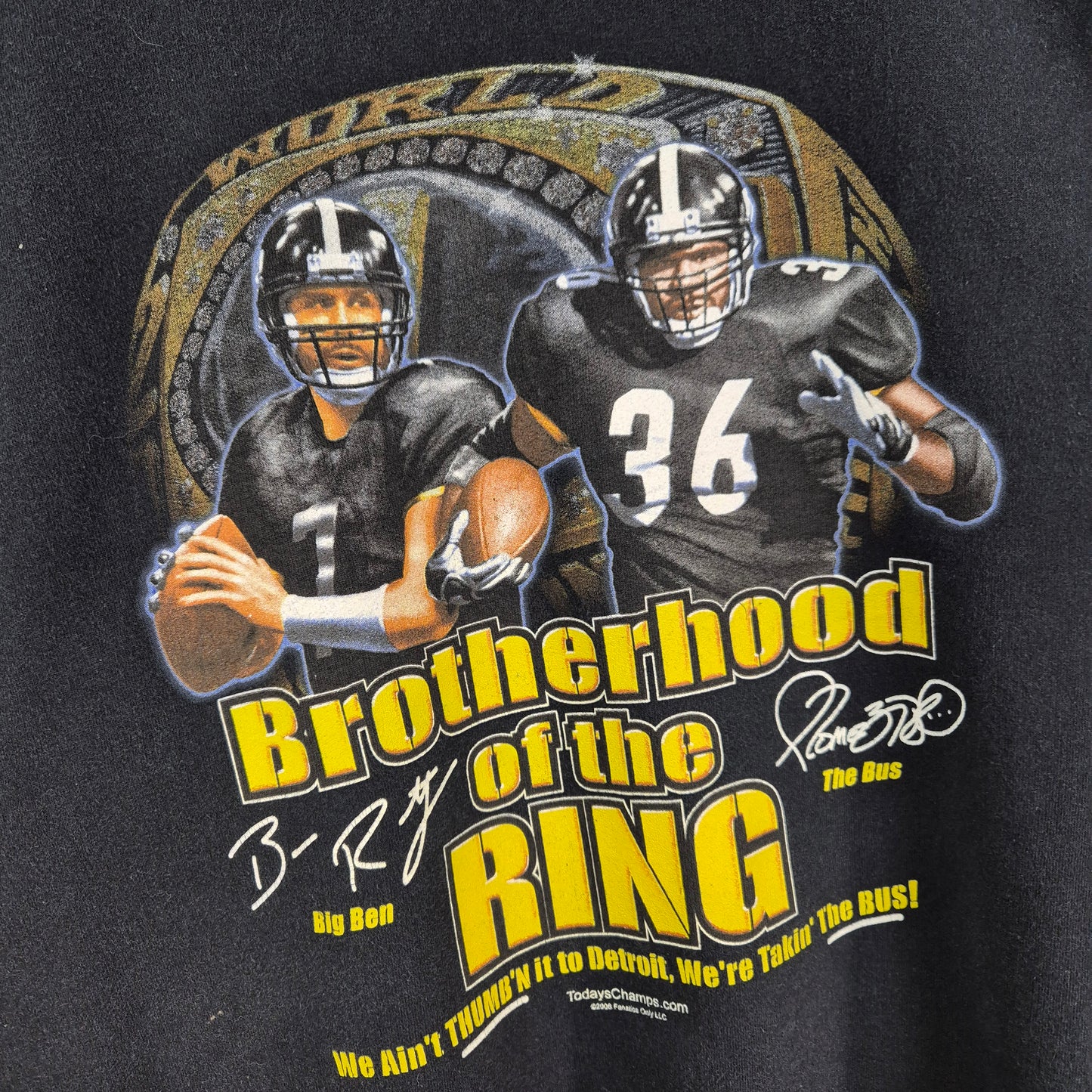 Vintage 2006 NFL 'Brotherhood of the Ring' Black Cotton Crewneck Sweater Size XL