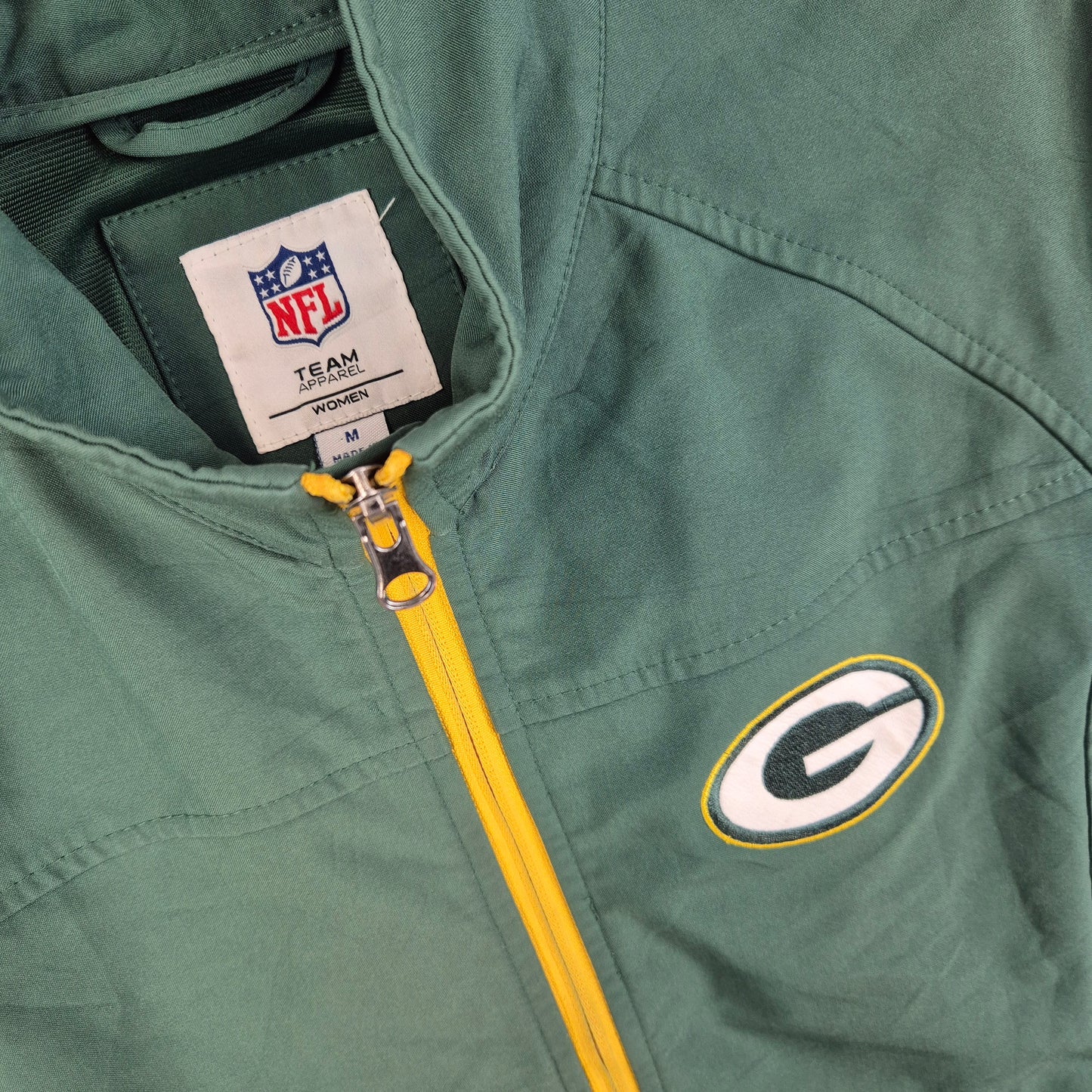 NFL Team Apparel Womens Green Bay Packers Windbreaker Jacket Size M