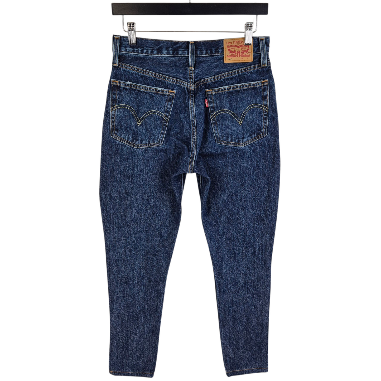 Levis 501 Jeans Womens Dark Blue Skinny Fit Denim W28