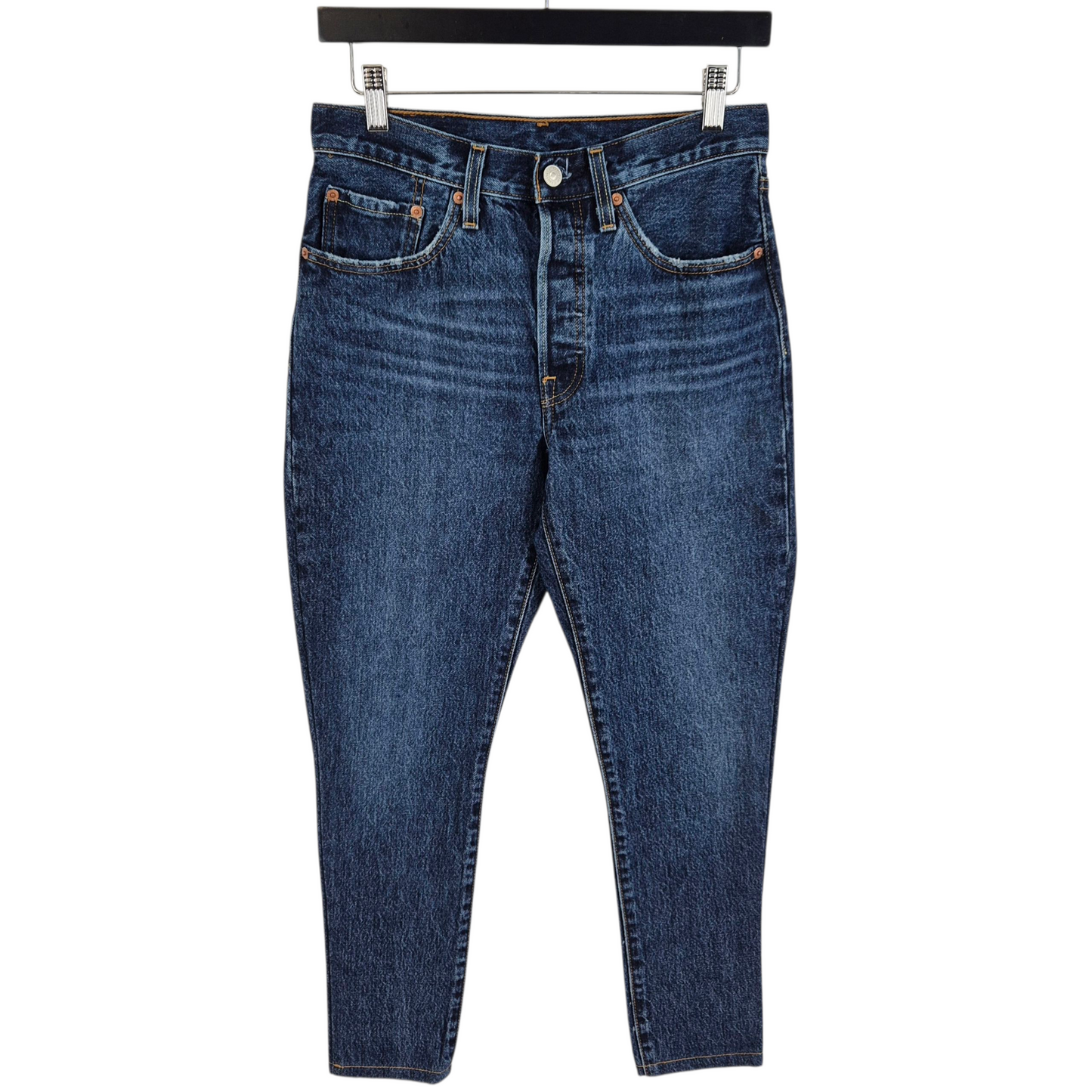 Levis 501 Jeans Womens Dark Blue Skinny Fit Denim W28