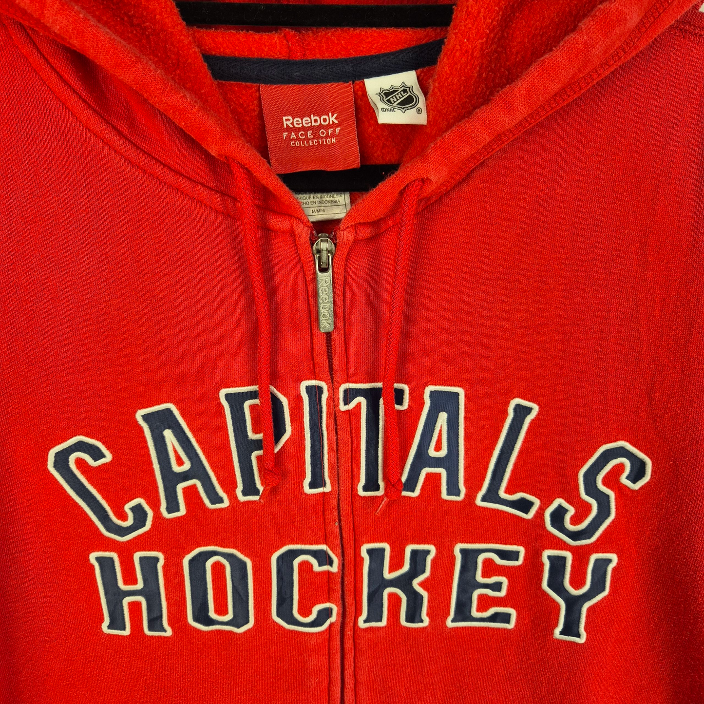 Vintage Reebok NHL Washington Capitals Red Zip Hoodie Size M