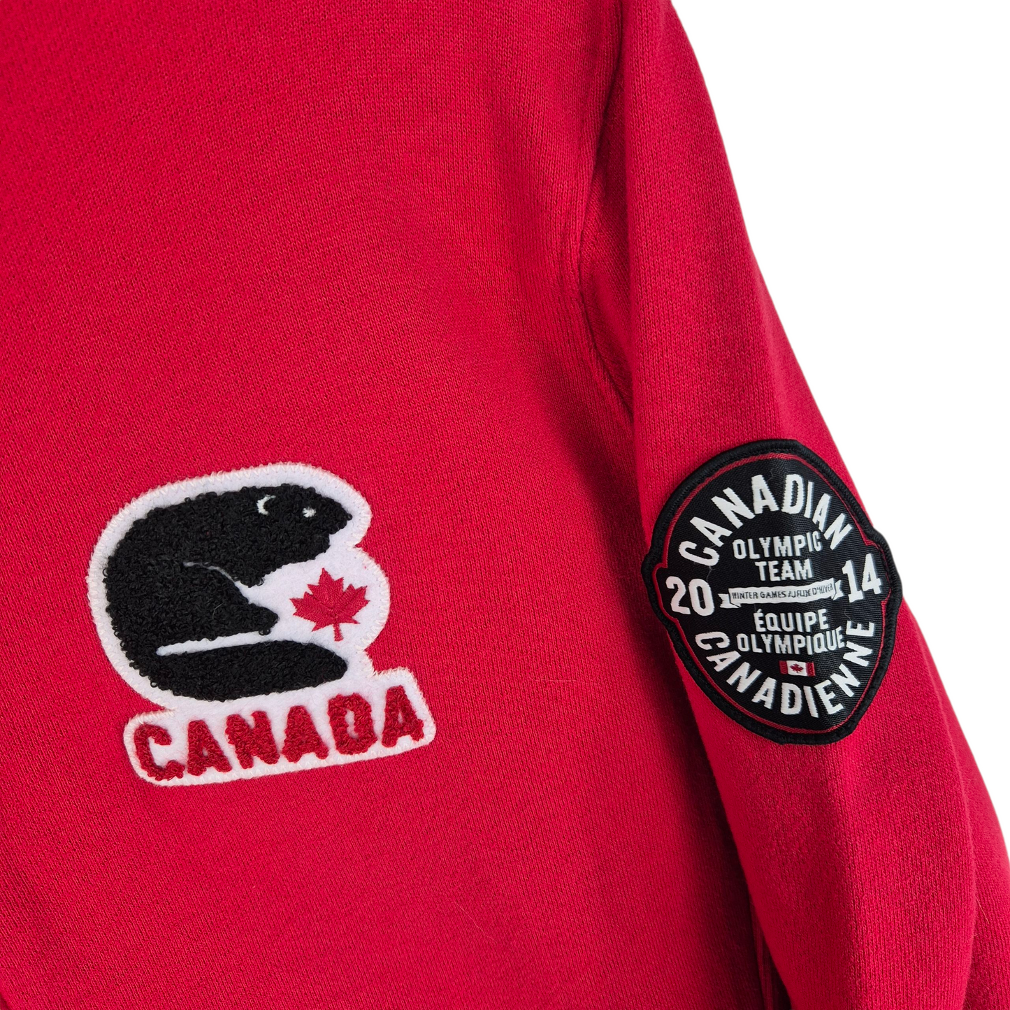 2014 Canada Olympic Team Womens Red Zip Sweater Size XL