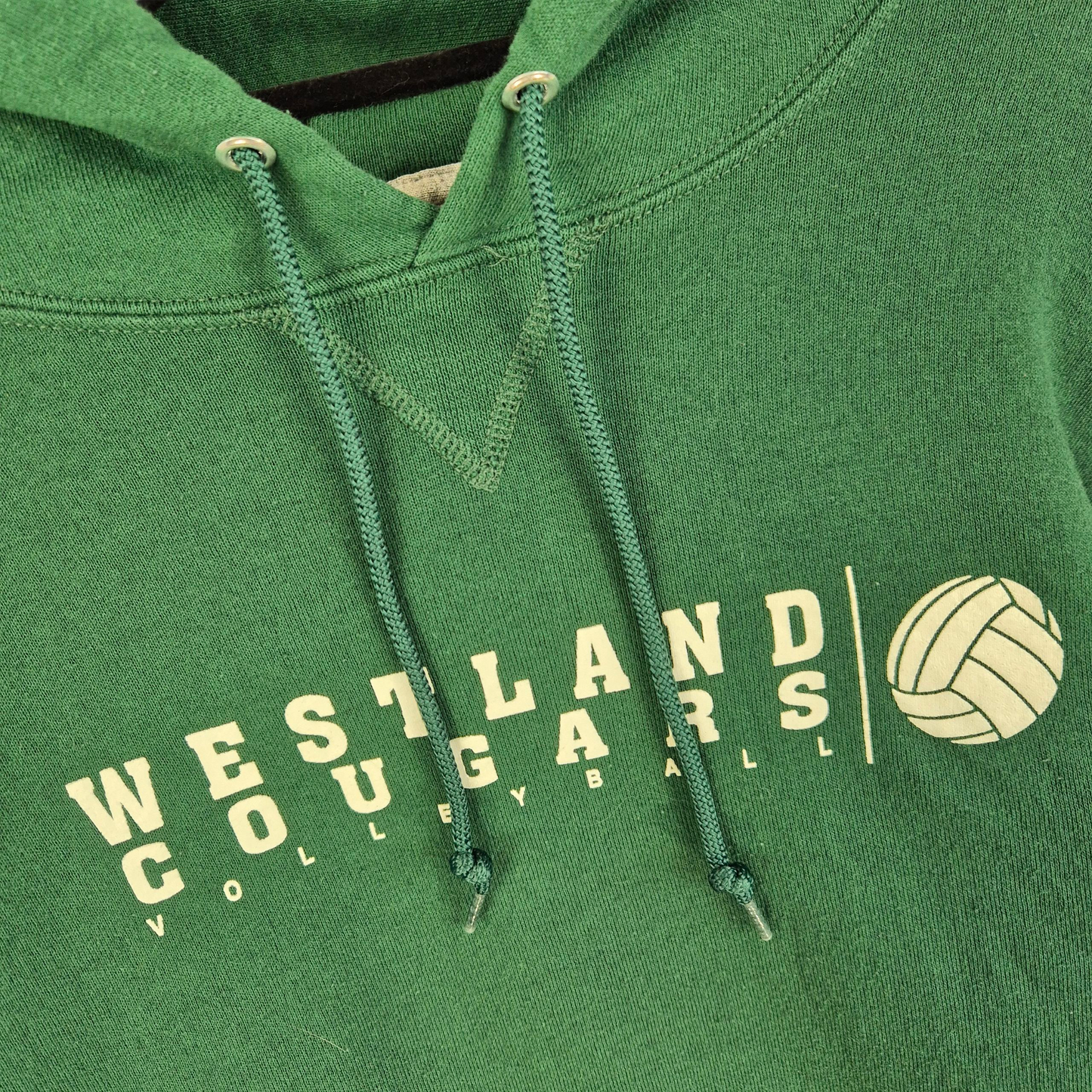 Vintage Russell Athletic Green Westland Cougars Volleyball Hoodie Size L